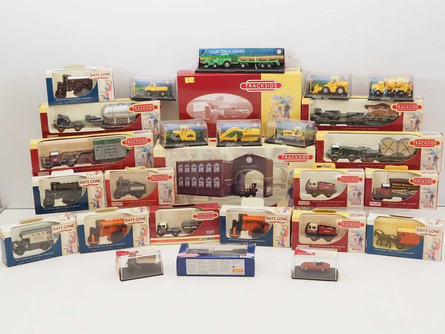A group of LLEDO and CORGI TRACKSIDE 1:76 scale diecast vans and lorries together with some other