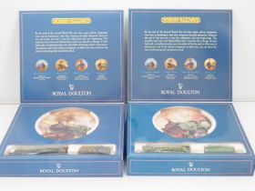 A pair of HORNBY OO gauge Royal Doulton train packs each containing a steam loco and collector's