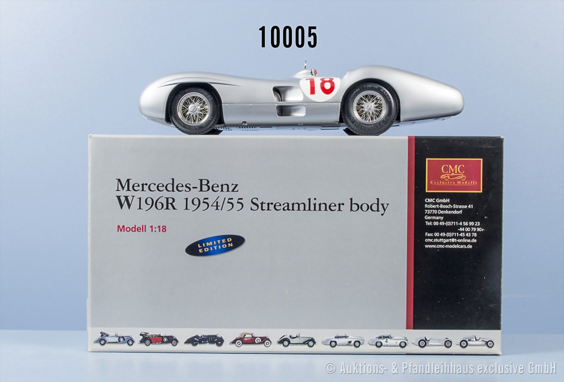 CMC M-049 Mercedes-Benz W196R 1954/55 Streamliner body, Metall, 1:18, Z 0, OVP, ...