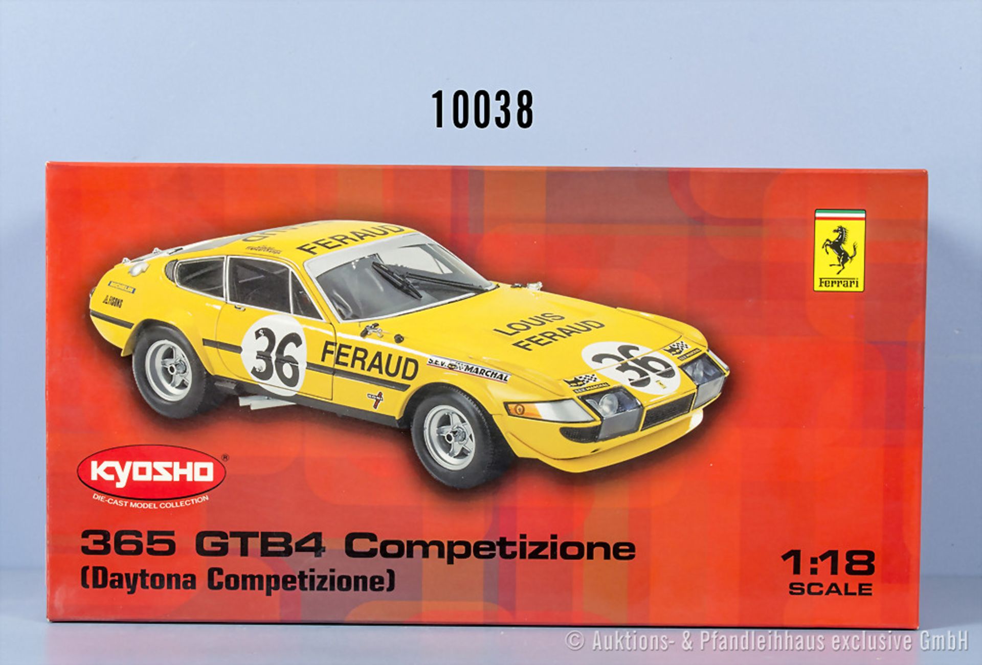 Kyosho 08164G Ferrari 365 GTB4 Competizione (Daytona Competizione), Metall, 1:18, Z 0, ...
