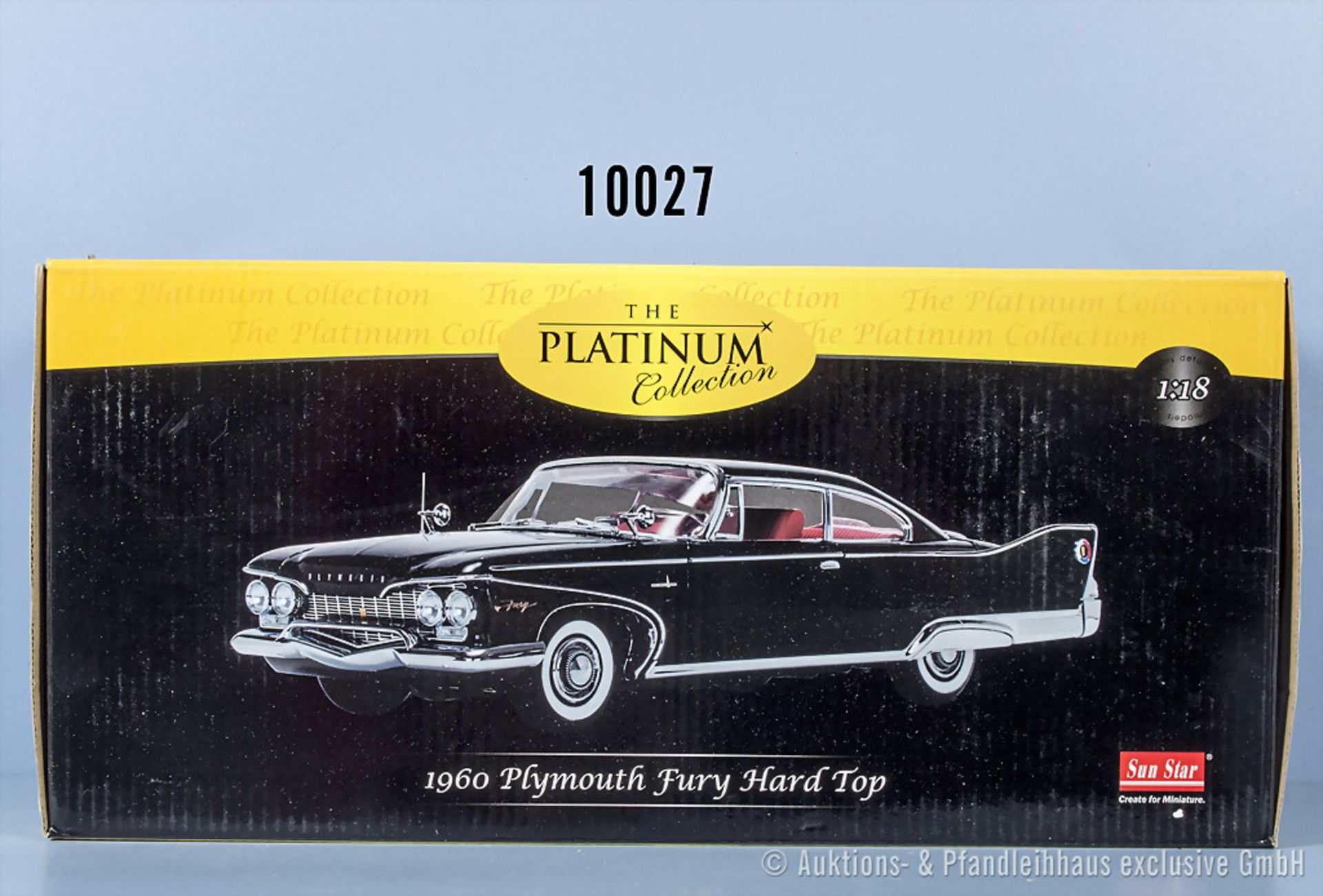 Sun Star Platinum Collection 5423 1960 Plymouth Fury Hard Top Jet Black, Metall, 1:18, Z ...