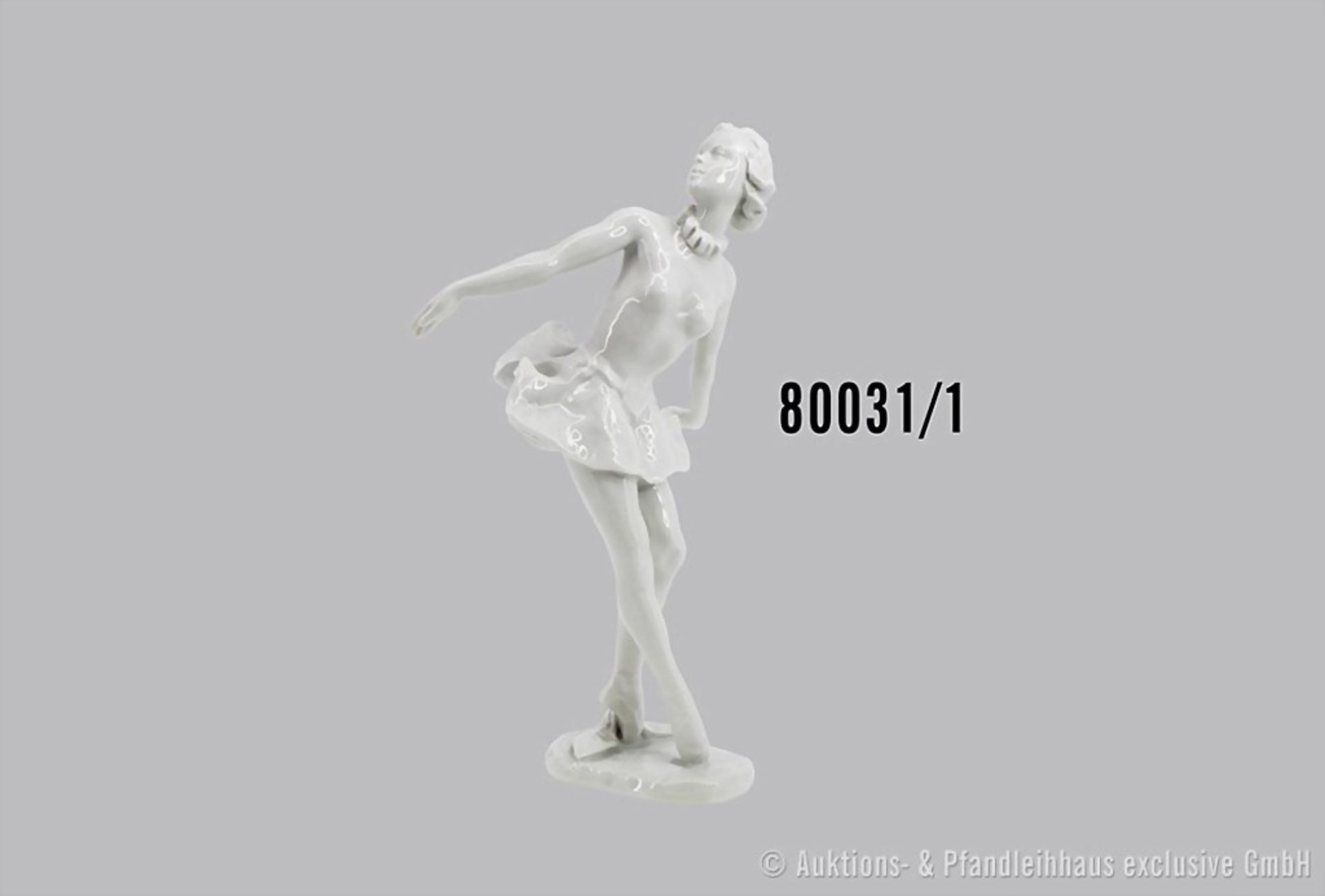 Rosenthal Tänzerin, Porzellan, Darstellung einer Spitzenballerina, auf der Plinthe bez. ...