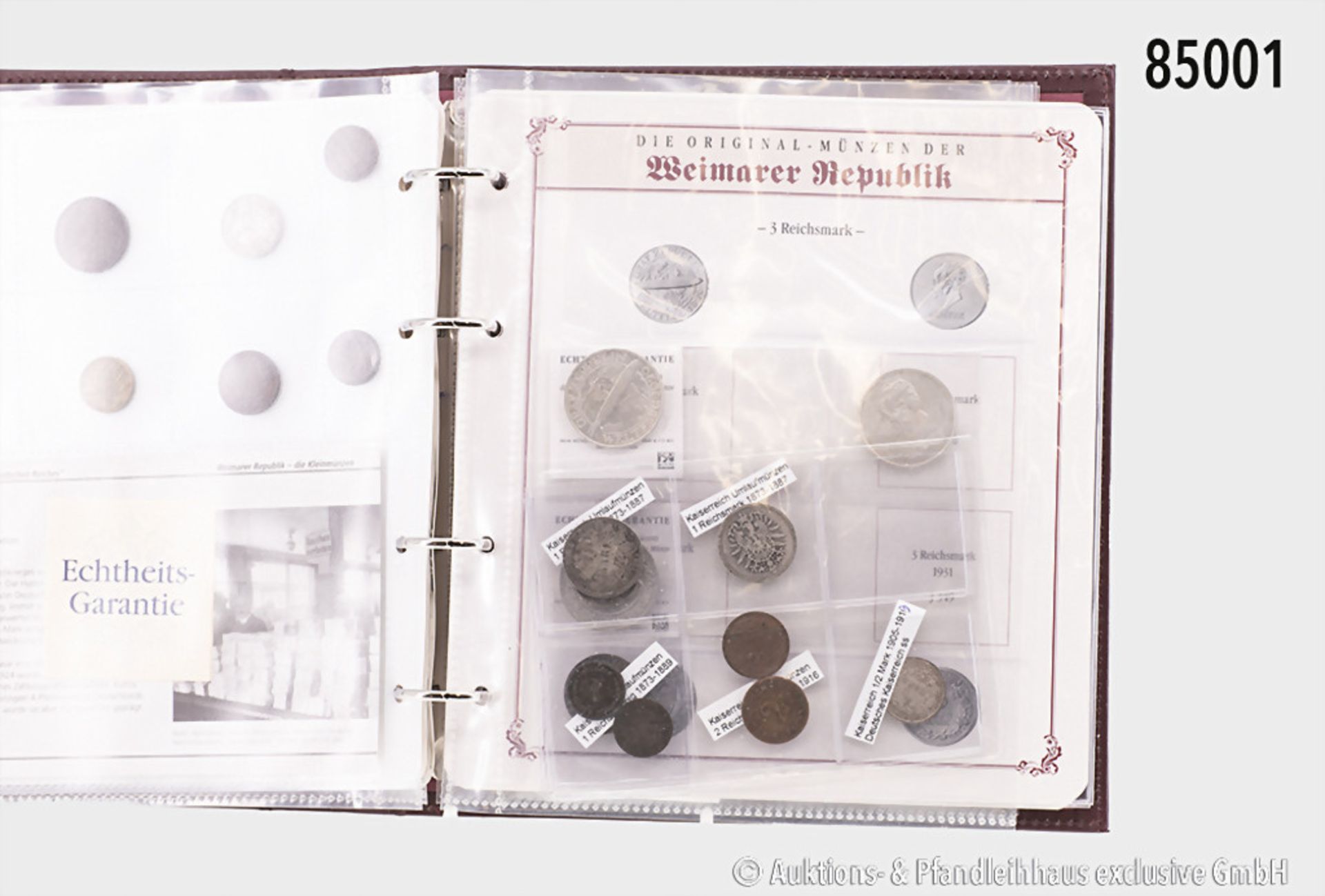 Aus Sammler-Nachlass: Album, darin ca. 25 Münzen, Kaiserreich und Weimarer Republik, ... - Bild 2 aus 2