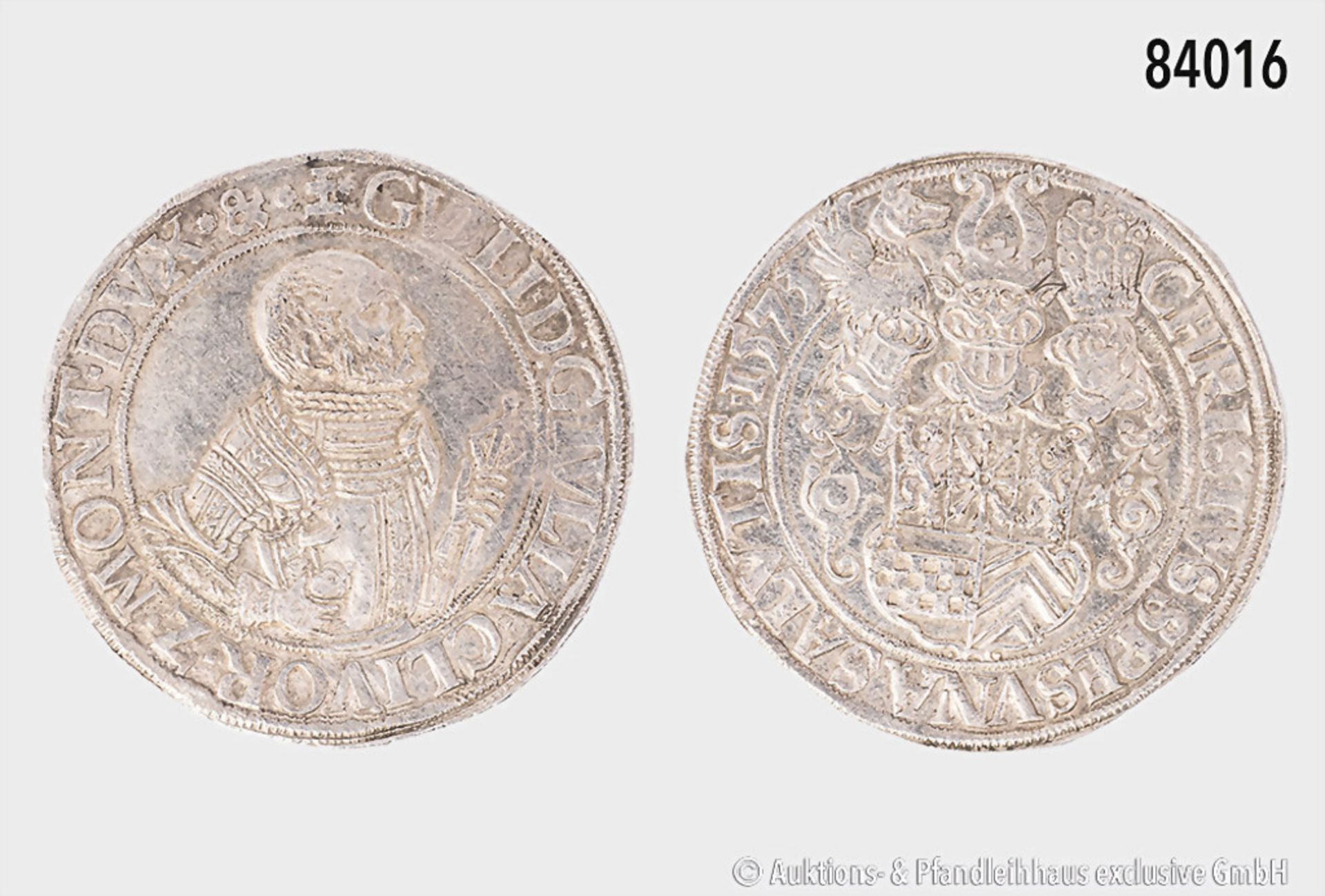 Jülich-Kleve-Berg, Wilhelm V. (1539-1592), Reichstaler 1573, Münzstätte Rodenkirchen, ...