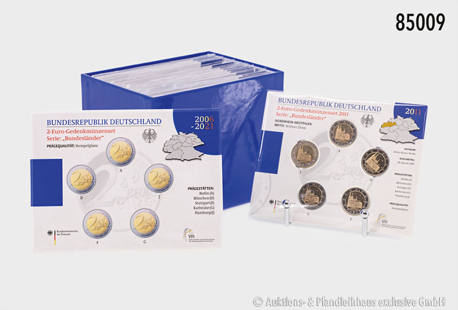 BRD, 2-Euro-Gedenkmünzenset Serie "Bundesländer" 2006-2021, nicht vollständig, ca. 15 ...