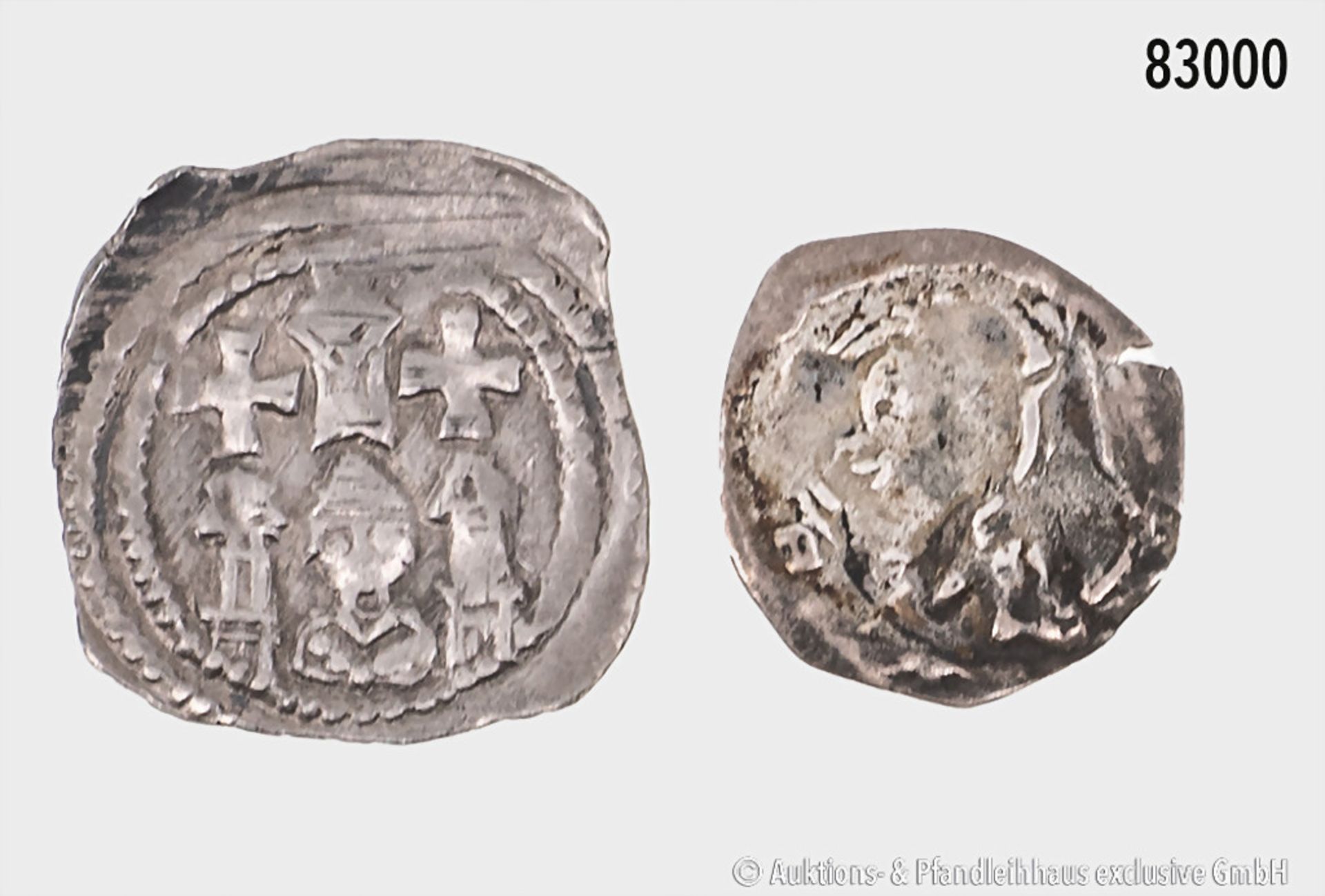 Konv. Friesacher Pfennig, ca. 1200-1246 und Denar, Brandenburg (?), schön-sehr schön, ... - Bild 2 aus 2
