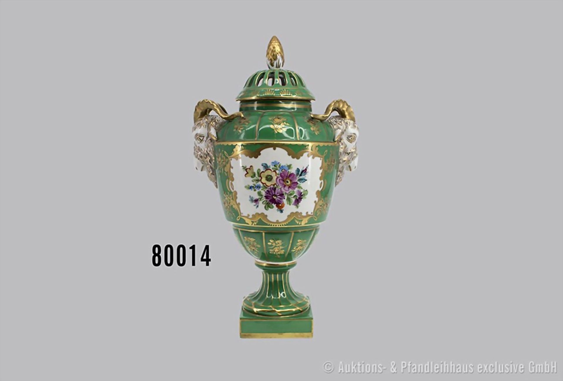 Potschappel, sächsische Porzellanmanufaktur, Große Brule de Parfum Vase, Porzellan, ...
