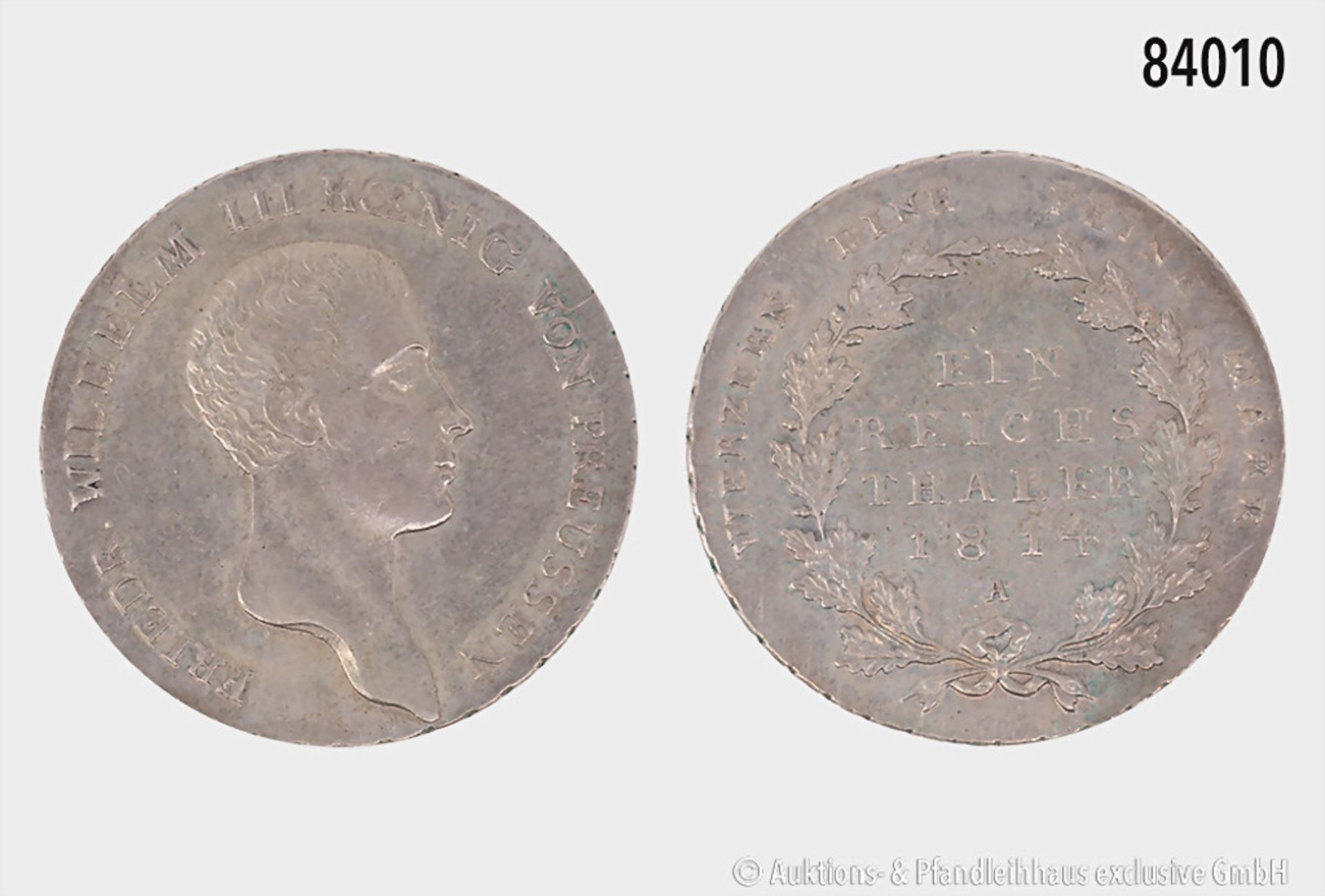 Preußen, Friedrich Wilhelm III., Taler 1814 A, 22,09 g, 35 mm, winzige Kratzer, minimale ...