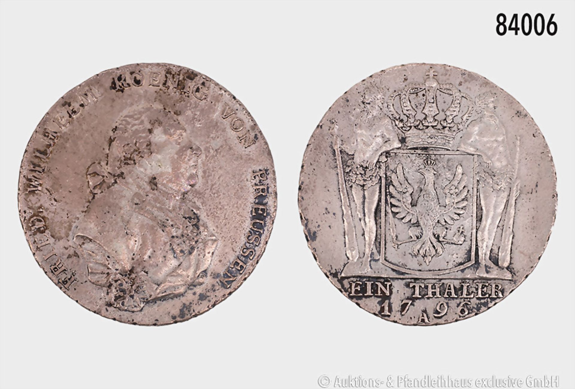 Brandenburg-Preußen, Friedrich Wilhelm II. (1786-1797), Taler 1796 A, 21,75 g, 37 mm, ...
