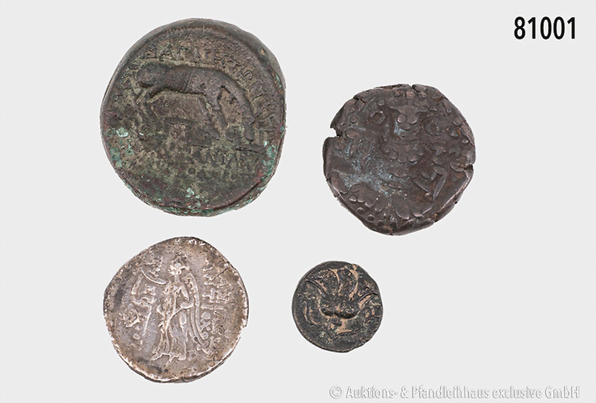 Konv. 4 griechische, dabei Seleukiden, Antiochos VII. Euergetes (Sidetes), 138-129 v. ... - Bild 2 aus 2