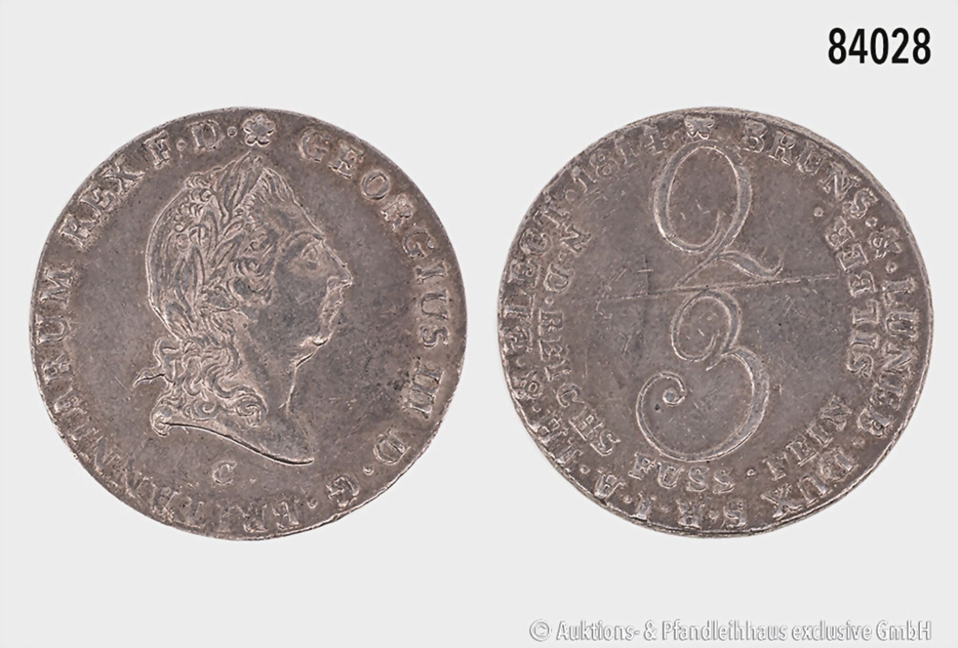 Hannover, Georg III. (1760-1820), 2/3 Taler 1814, 12,99 g, 31 mm, AKS 6, sehr ...