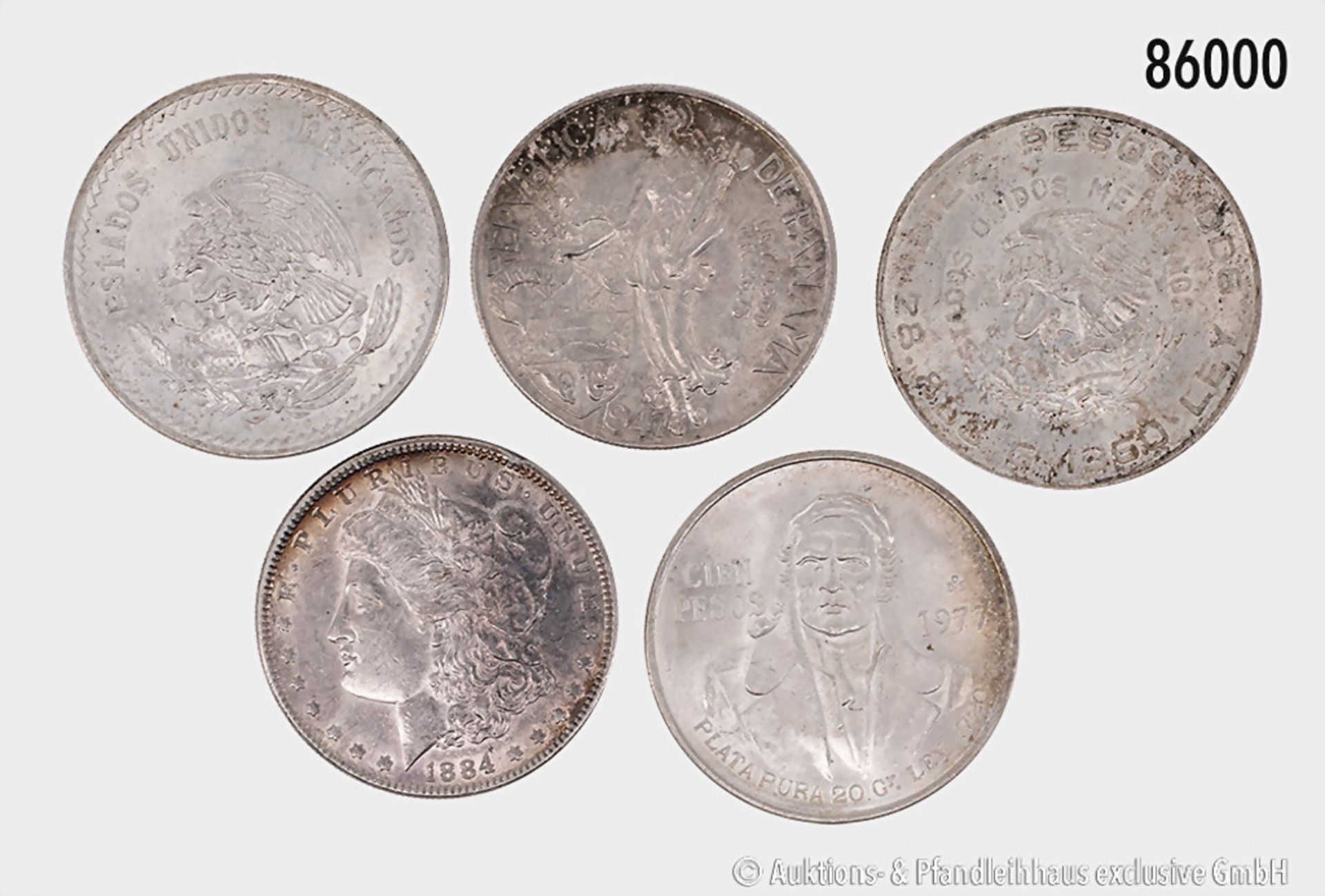 Konv. ca. 20 Silbermünzen, dabei Österreich 25 Schilling 1971, USA Morgan Dollar 1884 (2 ...