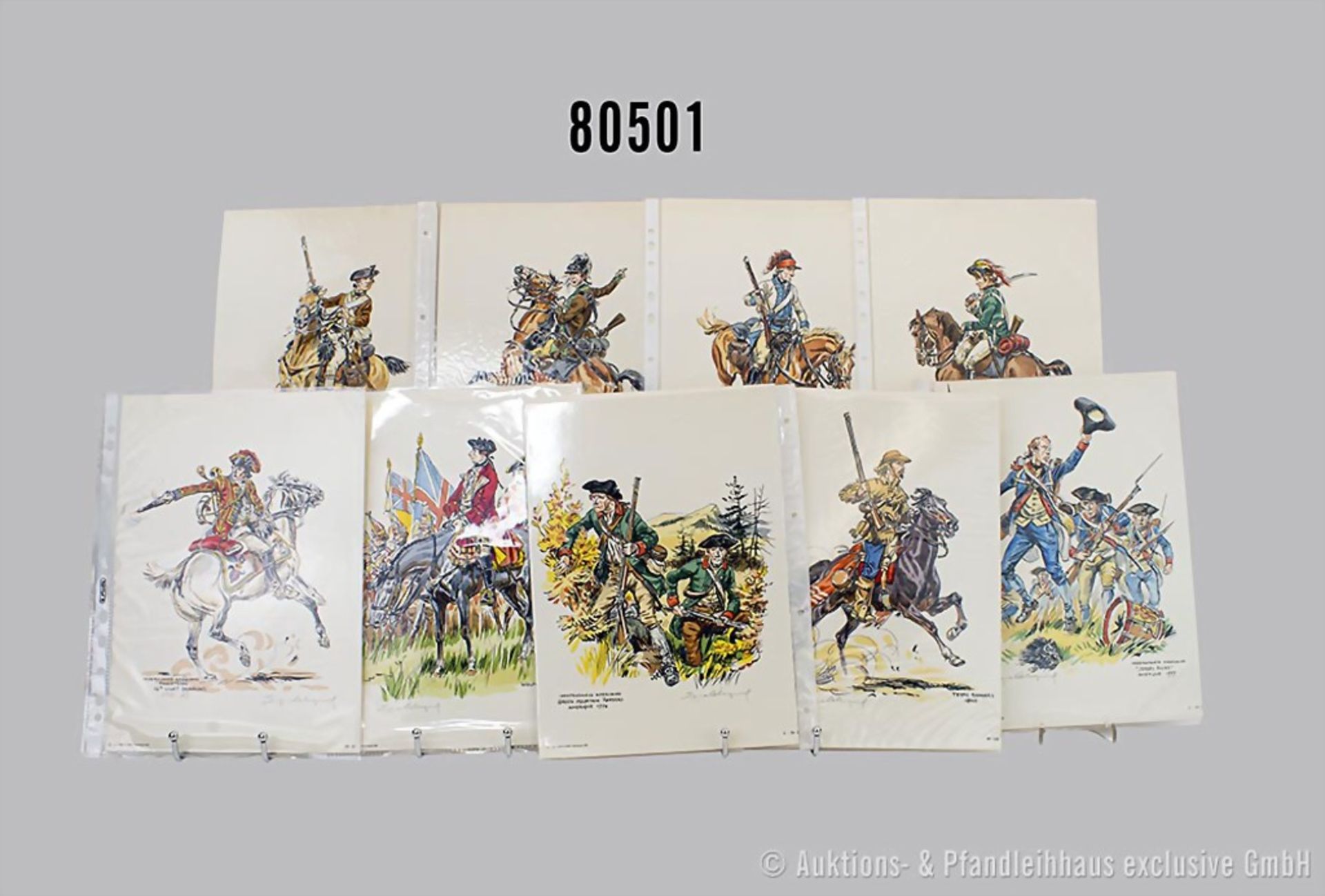 Leliepvre, Eugène, 9 kolorierte Uniformtafeln, Unabhängigkeitskrieg, links unten ...