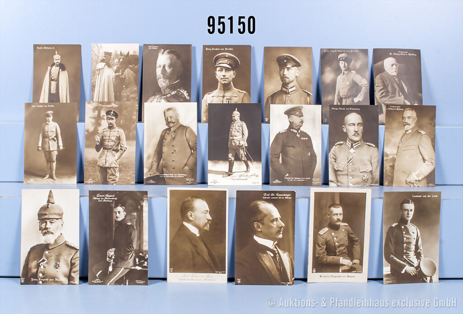 Konv. 20 überw. Portraits in Postkartengröße von Persönlichkeiten aus der Zeit des 1. ...