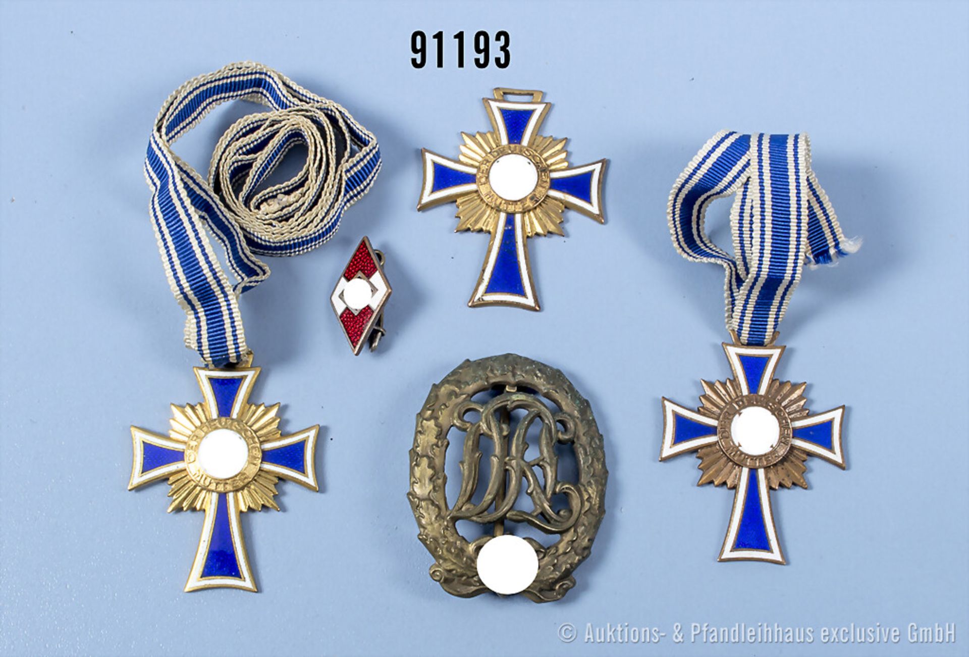 Konv. 3 Mutterkreuze, Bronze und 2 x Gold, Sportabzeichen in Bronze und ...