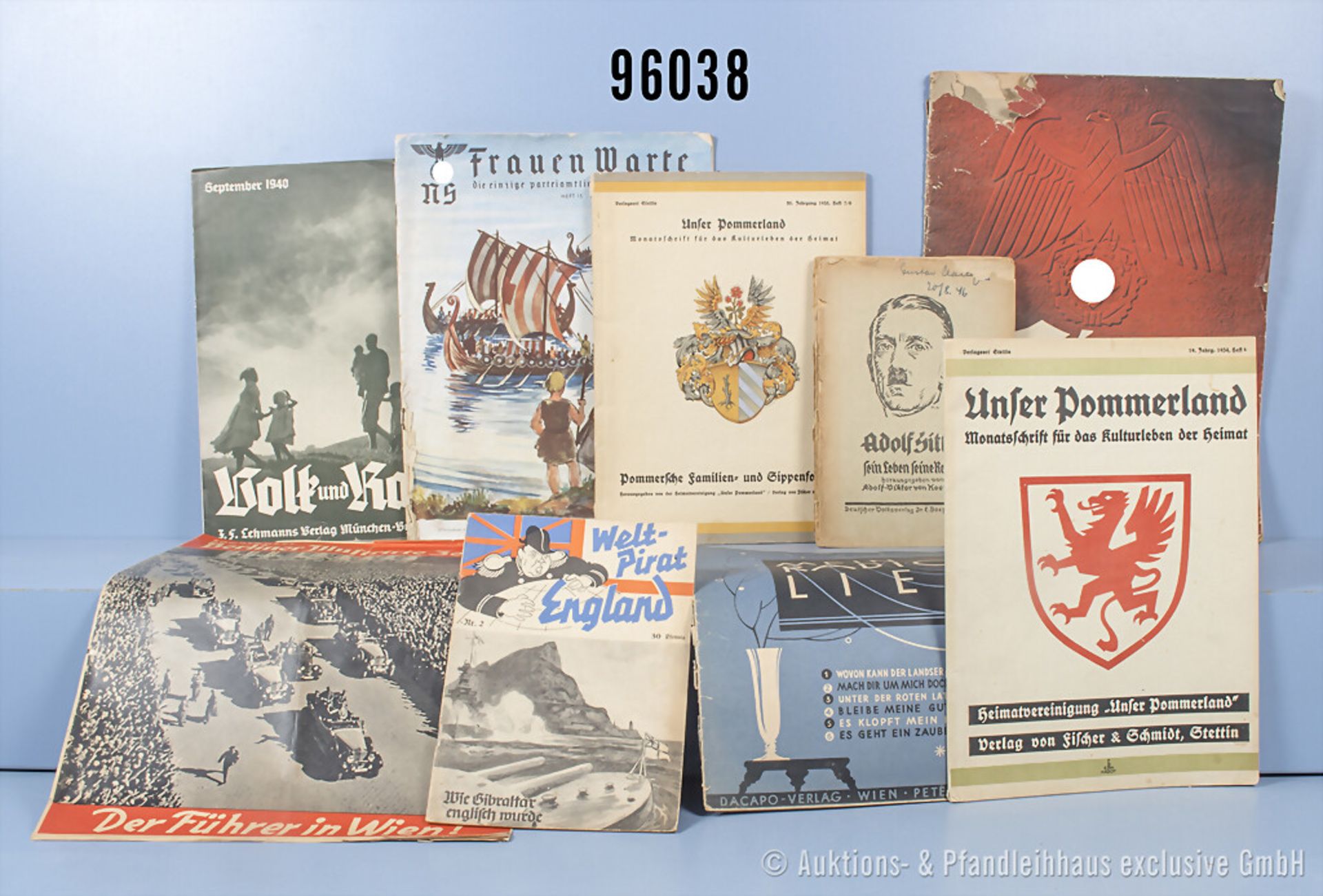 Konv. Zeitschriften und Broschüren 3. Reich, u.a. Broschüre "Adolf Hitler-Sein Leben ...