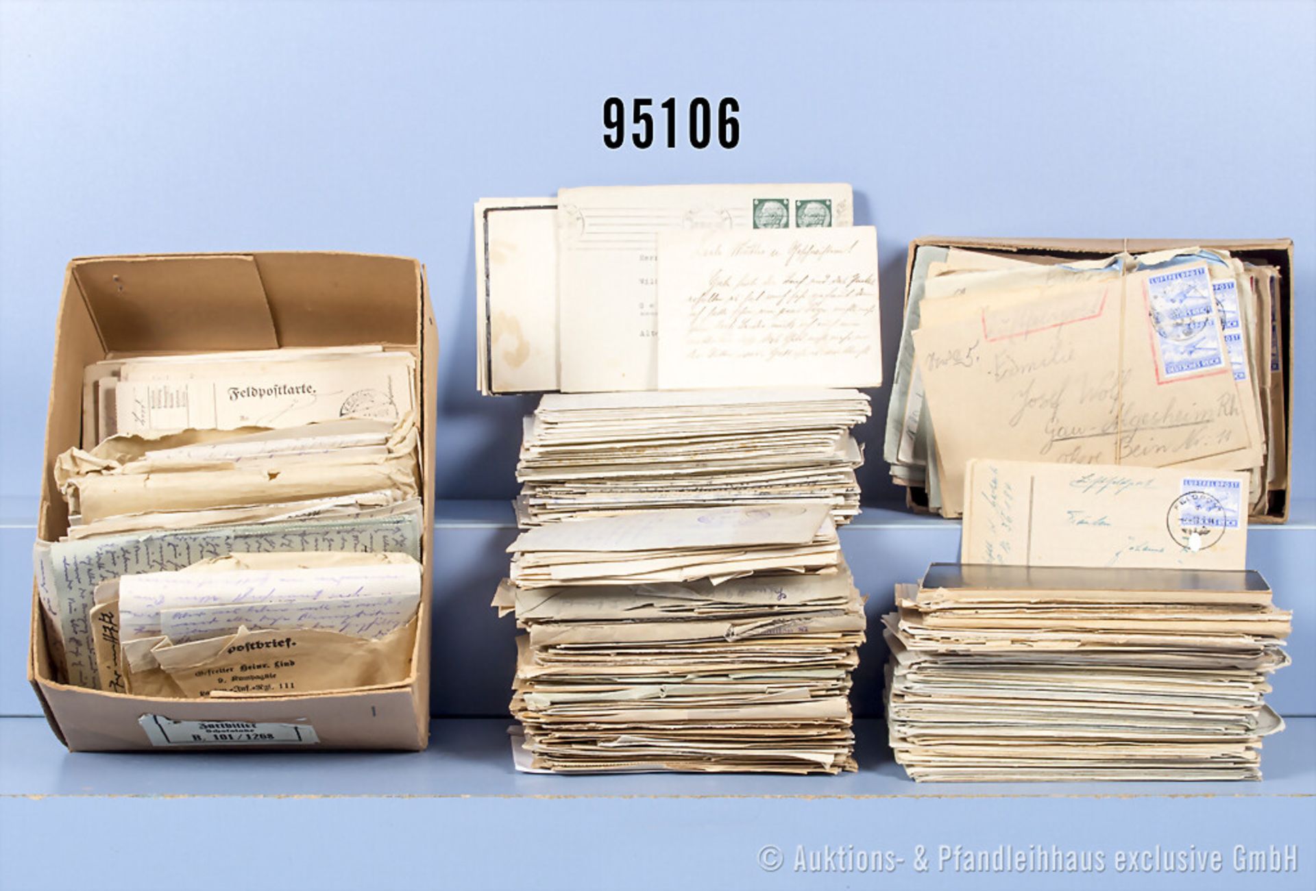 Umfangreiches Konvolut mit mehreren hundert Feldpostbriefen 1. und 2. Weltkrieg aus dem ...