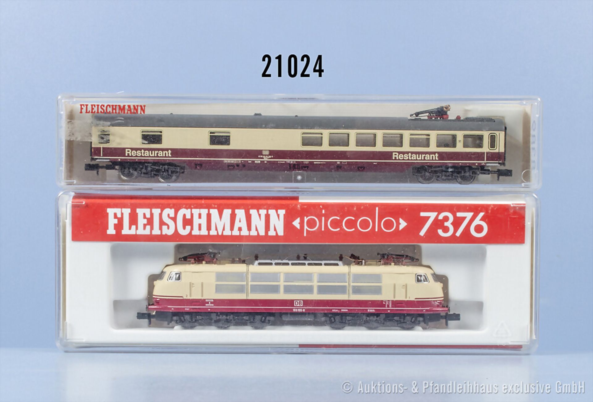Fleischmann Spur N 7376 E-Lok der DB, BN 103 155-8 und 1 Speisewagen, Z 1, in ...