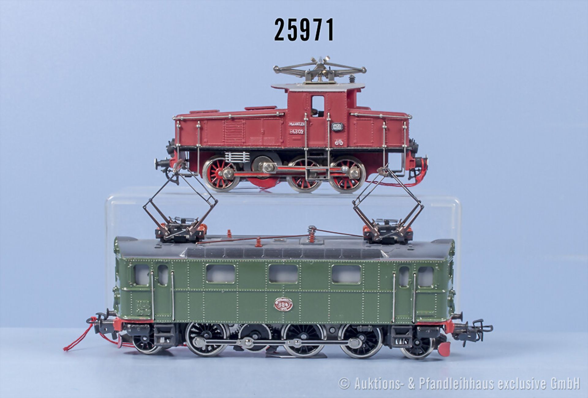 2 Märklin Hamo H0 Loks, dabei E-Lok der DB, BN E63 02 und E-Lok der SJ, BN 884, Z 2-3, ...