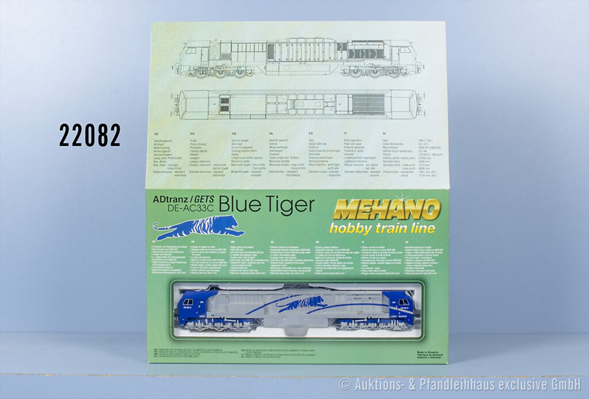 Mehano H0 T167 Diesellok Blue Tiger der Adtranz, BN 250 001-5, mit ...