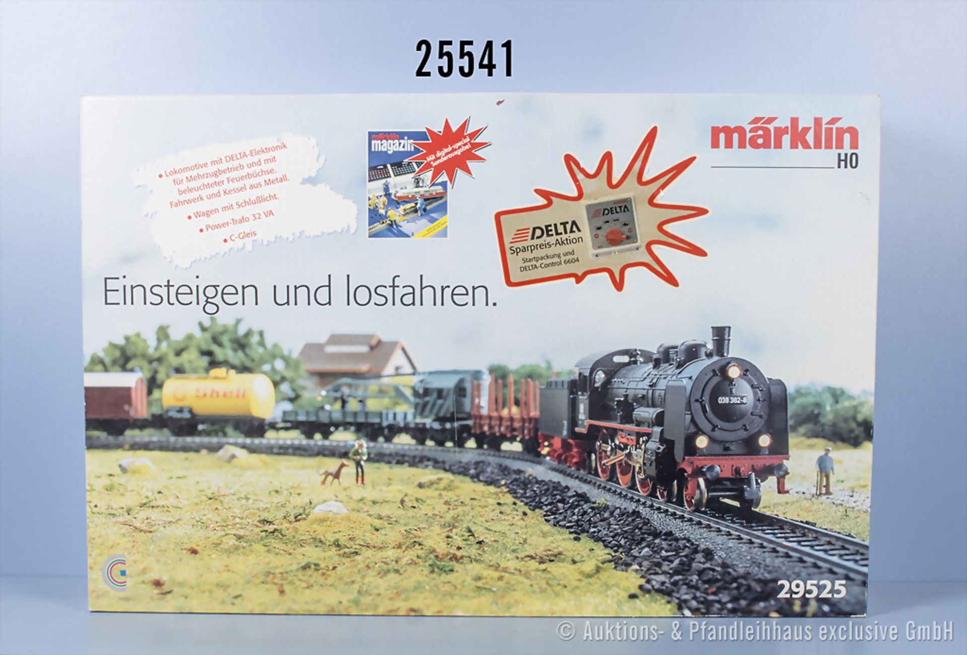 Märklin Delta digital H0 29525 Startset Güterzug mit Schlepptenderlok der DB, BN 038 ...