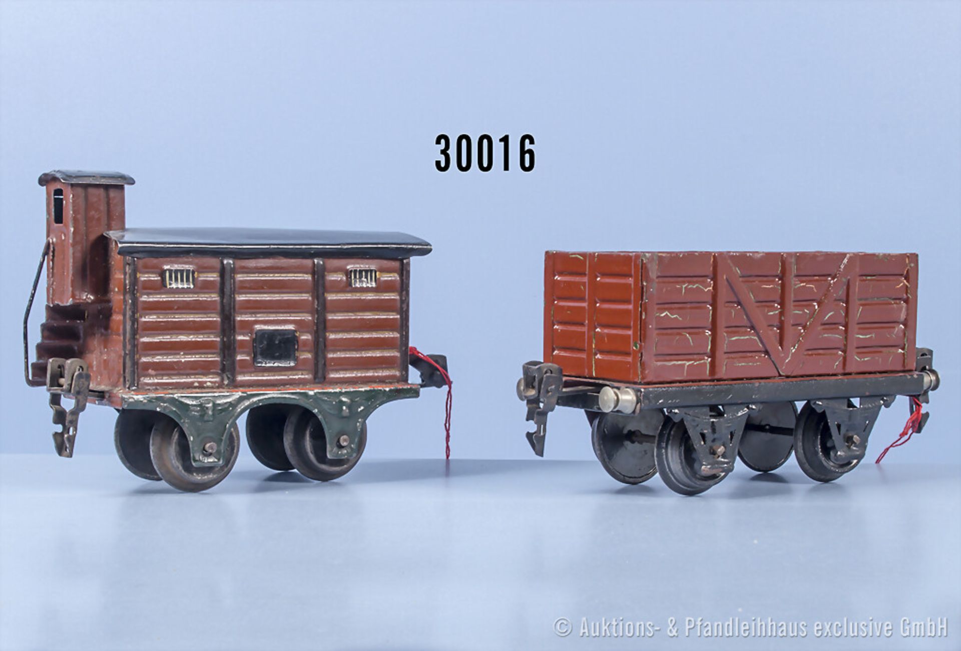 2 Märklin Spur 0 Güterwagen, dabei 1804 und 1809, Z 2-3, mit ...
