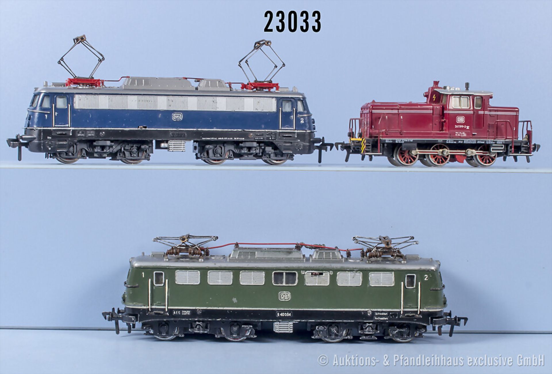 3 Fleischmann H0 Loks, dabei E-Lok der DB, BN E10 317, E-Lok der DB, BN E40 034 und ...