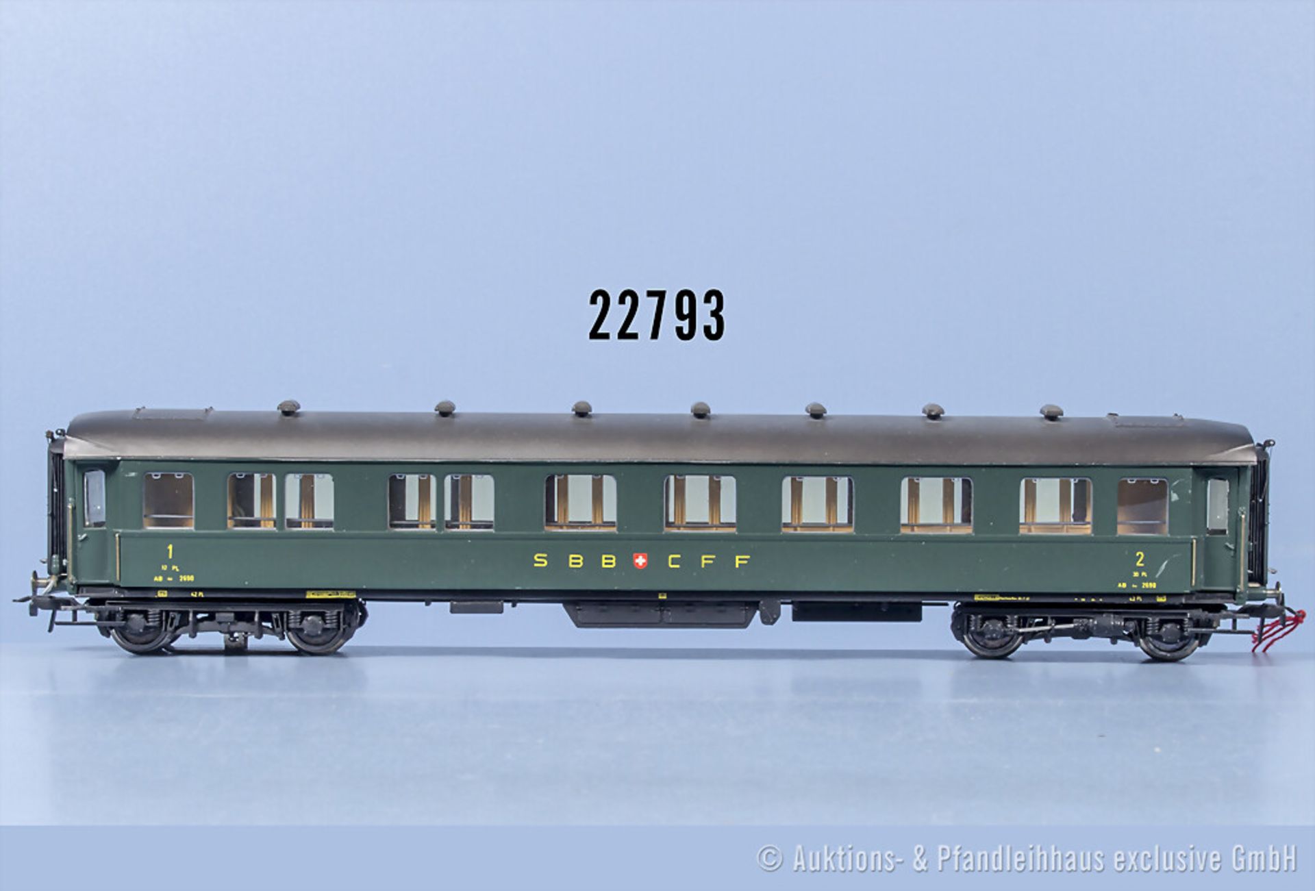 Metropolitan H0 D-Zug-Personenwagen der SBB, Z 1-2, für 3-Leiter-Betrieb, mit kleinen ...