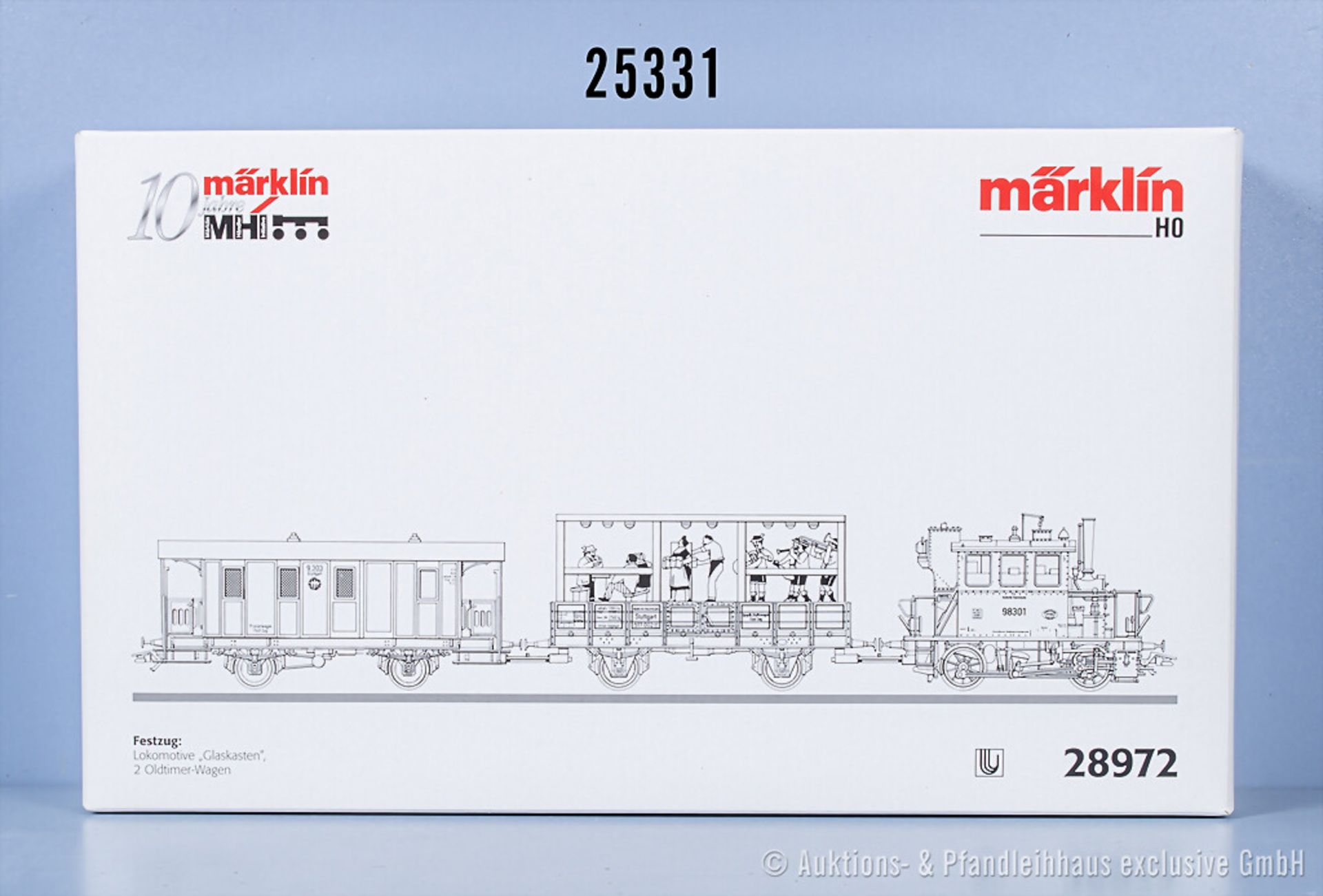 Märklin Delta digital H0 28972 Festzug-Set 10 Jahre MHI mit Tenderlok Glaskasten der ...