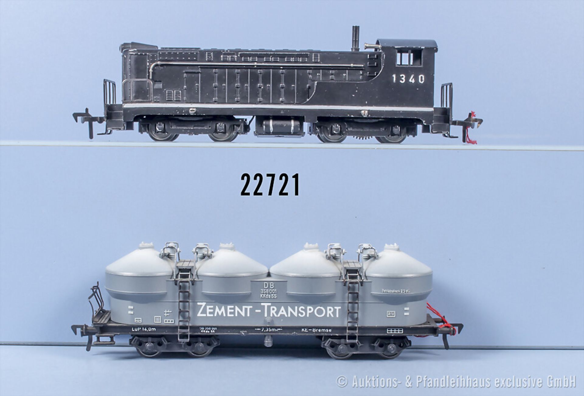 Fleischmann H0, dabei US Diesellok, BN 1340 und 1 Silowagen, Z 1-2, mit kleinen ...