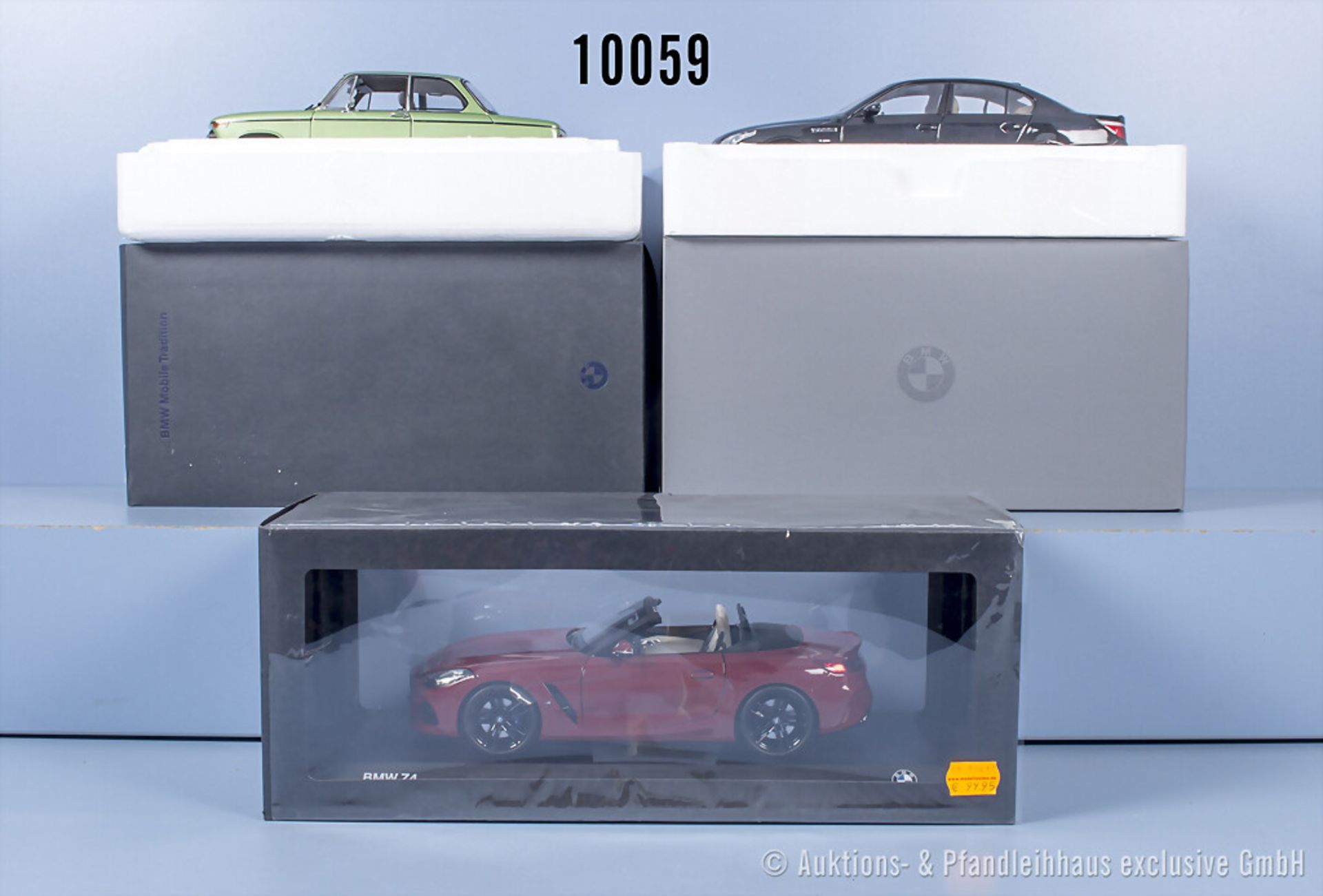 3 Modellfahrzeuge, BMW Z4, BMW 2002Tii Edition L und Kyosho BMW M5, Metall, 1:18, Z 0, ...