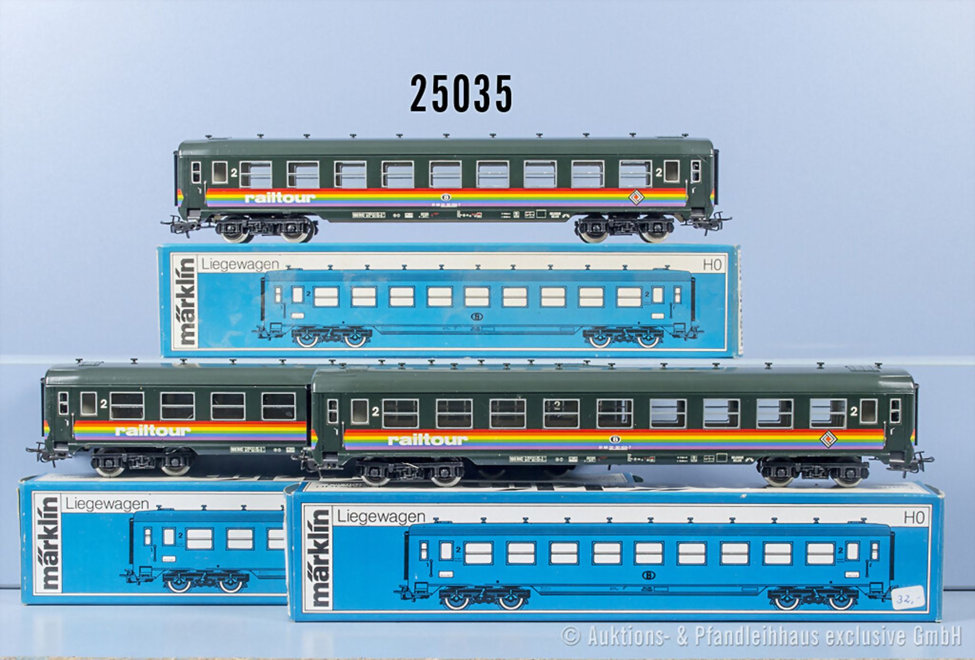 3 Märklin H0 4119 D-Zug Wagen der SNCB, Z 1, in ...