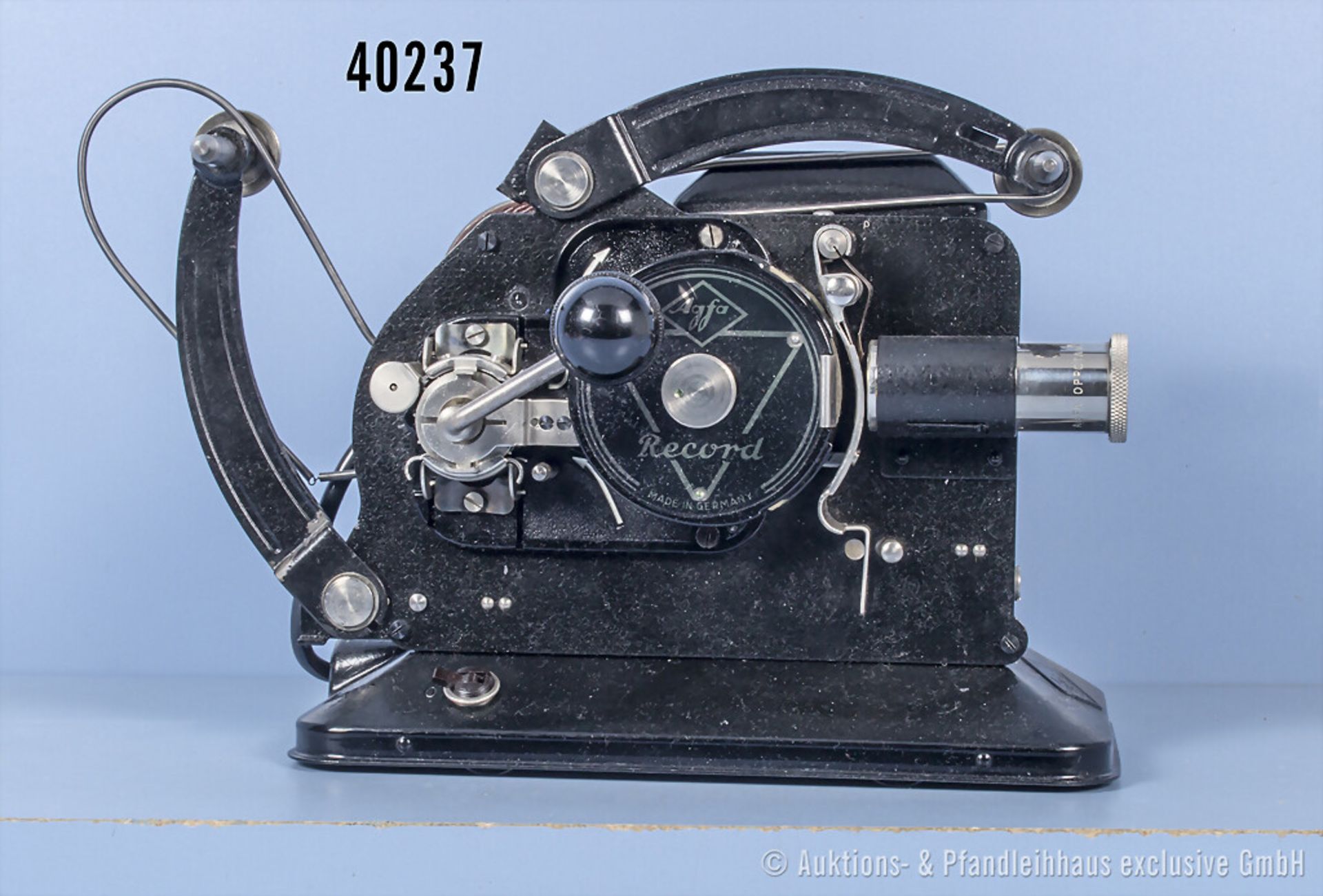 Filmprojektor "Agfa Record 888" (wohl 1930er Jahre), mit Stromkabel, L ca. 30 cm, ...