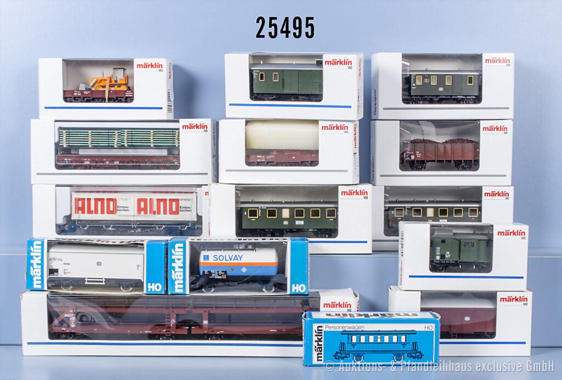 15 Märklin H0 Wagen, dabei 4038, 4040, 4301, 4411, 4415, 4424, 4447, 4712, 4889, 43010, ...