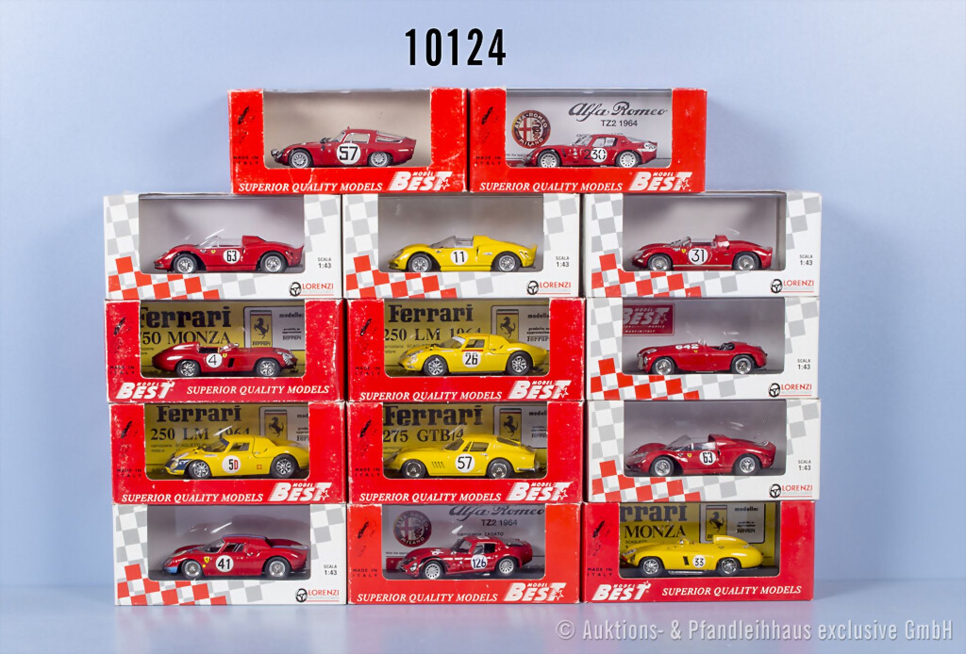 14 Modellfahrzeuge, überwiegend Ferrari Modelle, Best Models und Lorenzo Modellismo, ...