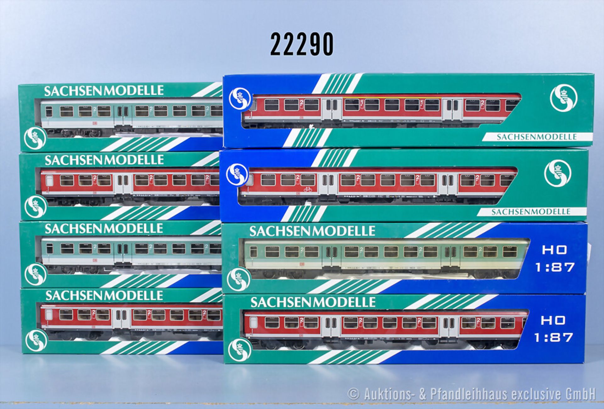 8 Sachsenmodelle H0 Nahverkehrs-Personenwagen, Z 0-1, in ...