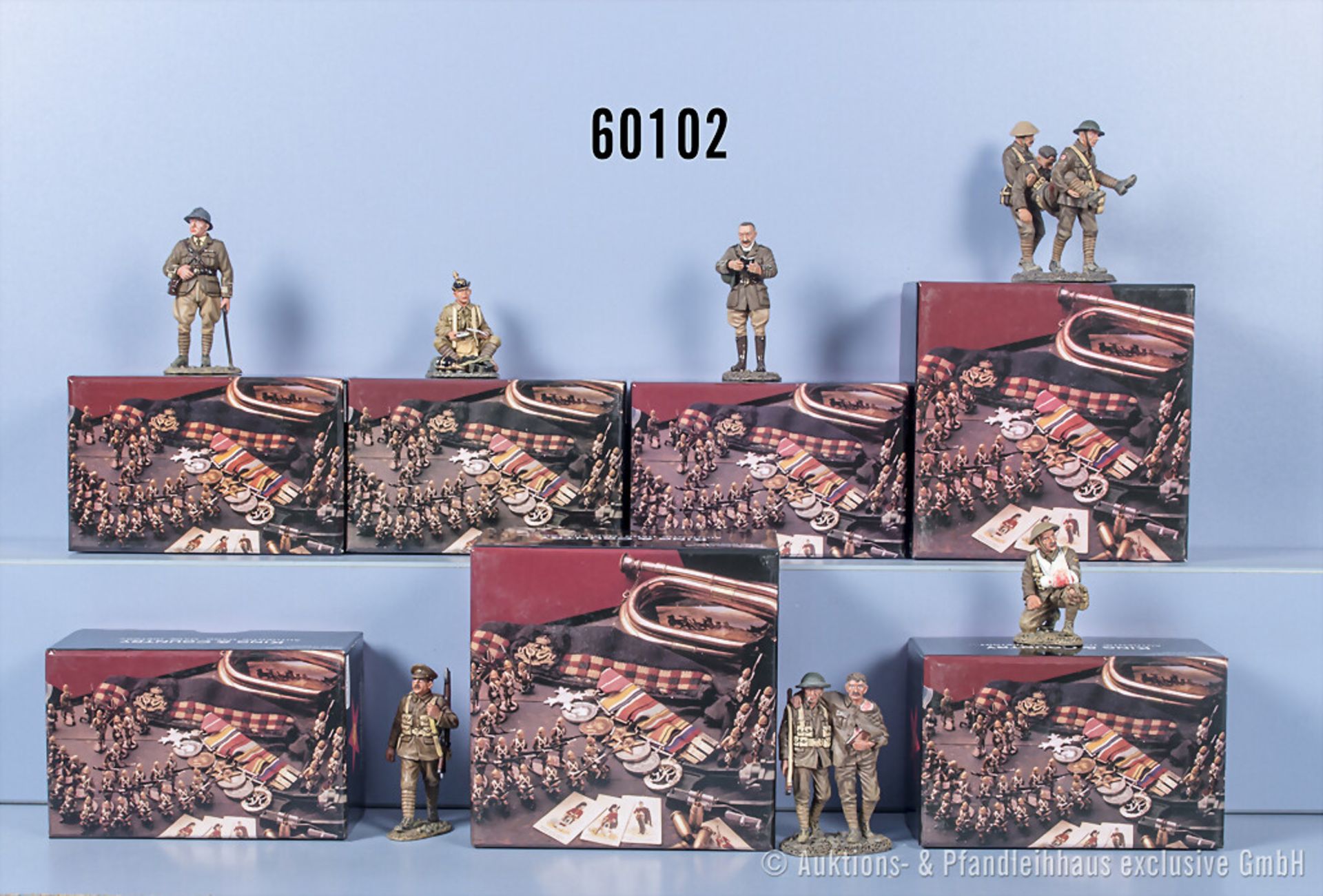 7 King & Country Figuren, versch. Darstellungen, FW145 (M), FW158 (B), FW163, FW165, ...