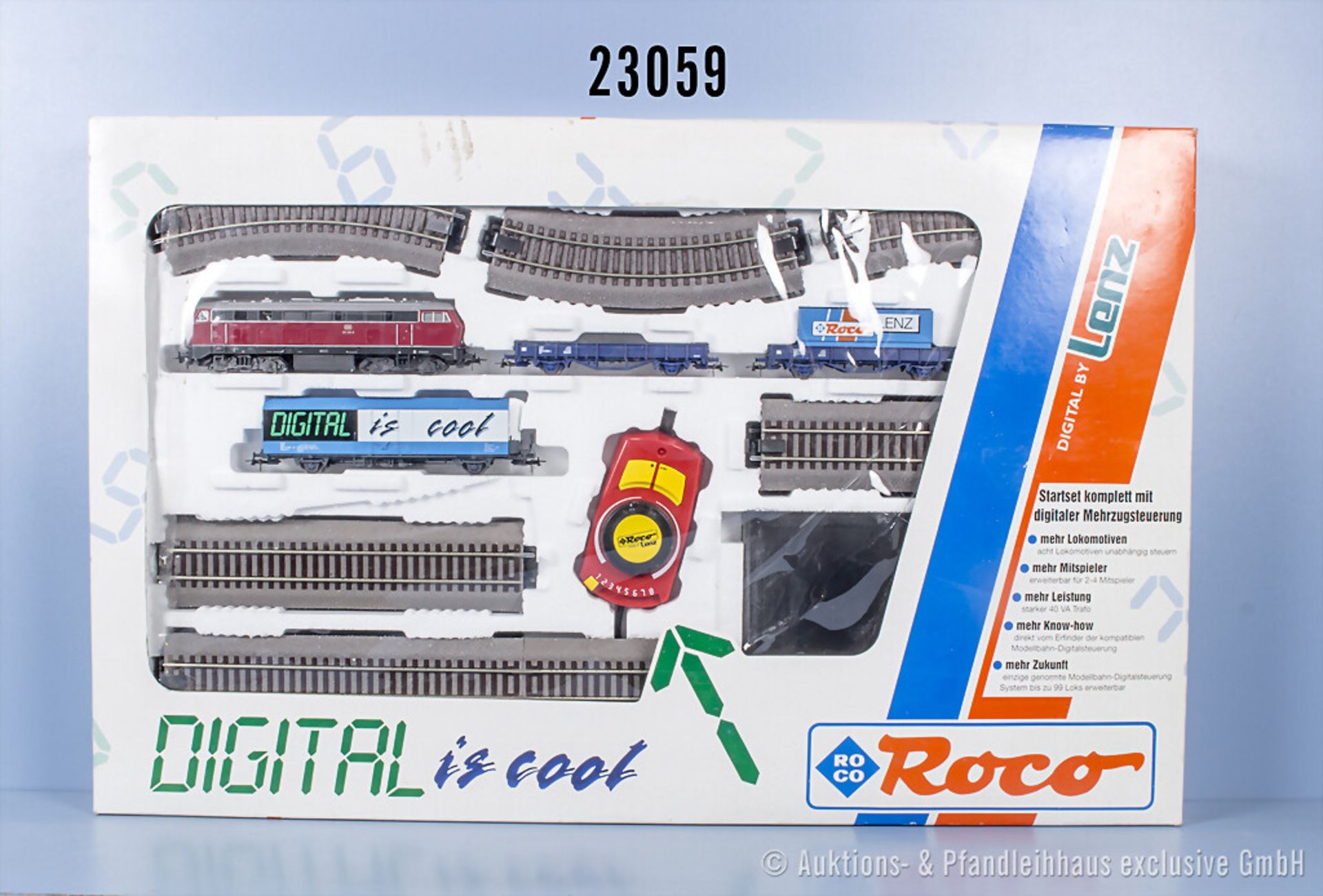 Roco digital H0 41100 Startset Güterzug mit Diesellok der DB, BN 215 015-9, 3 Wagen, ...