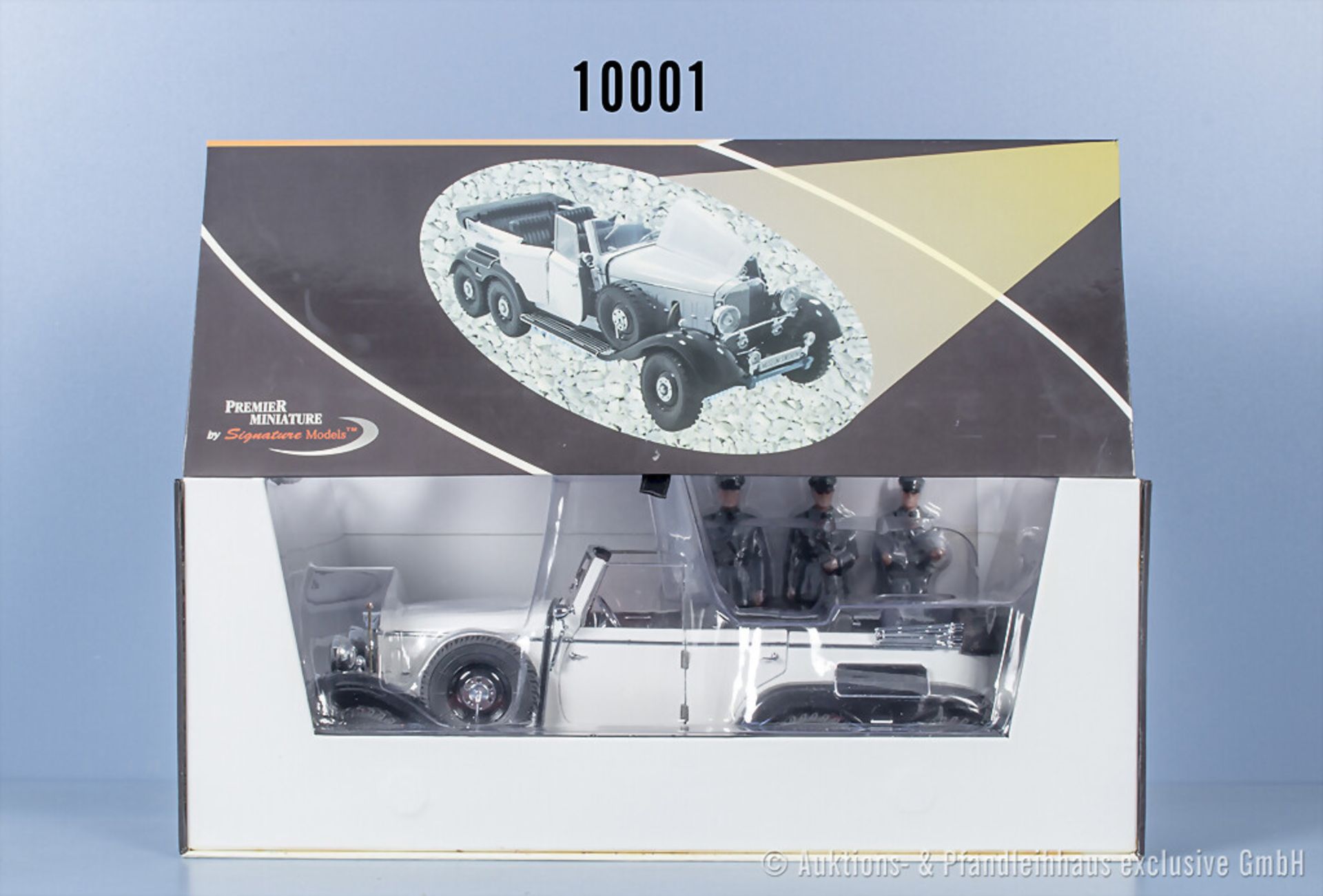 Signature Models 1938 Mercedes Benz G4 mit 3 Figuren, Metall, Figuren Kunststoff, 1:18, ...