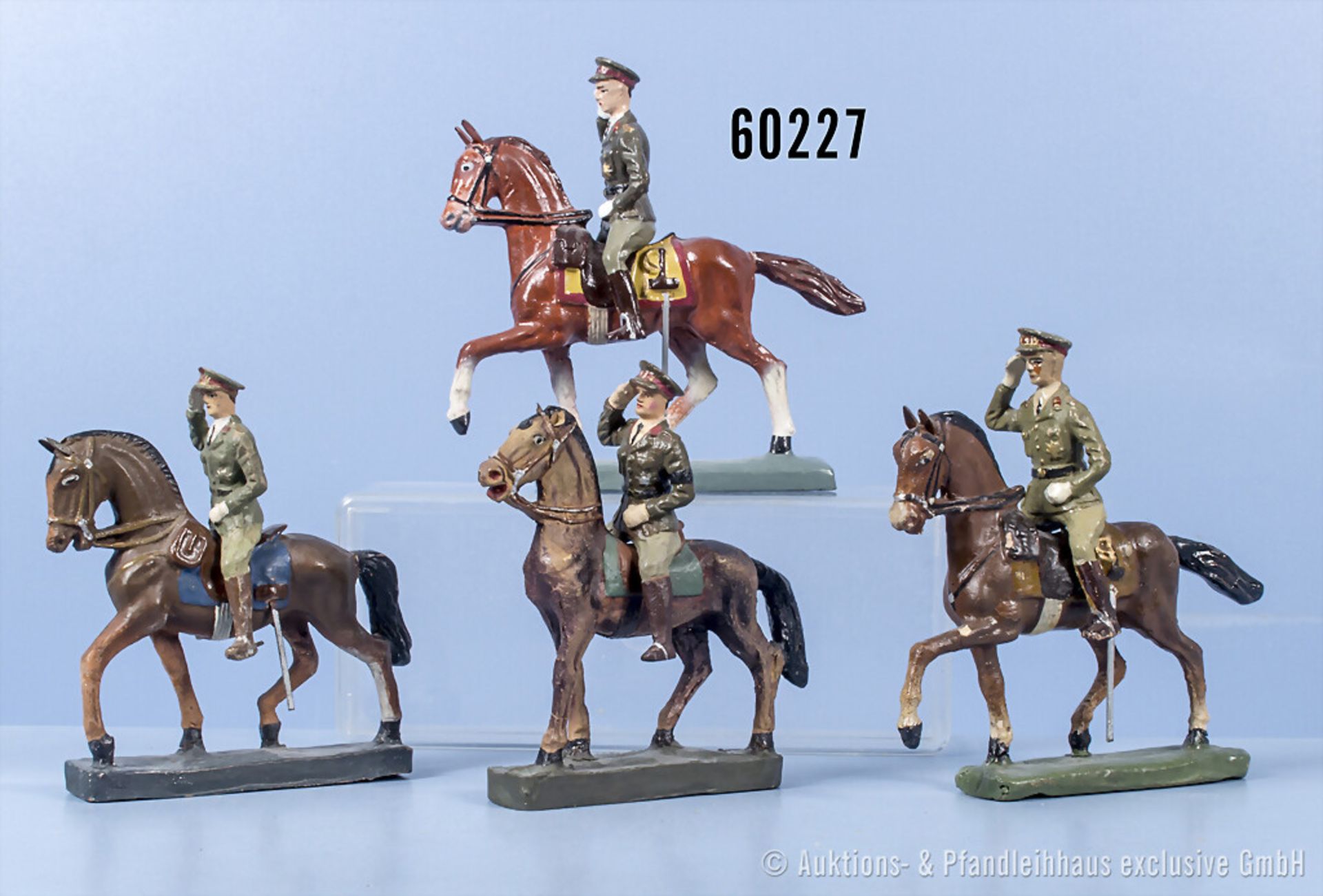 4 x Durso Leopold III zu Pferd, Masse, 7 cm, Z ...