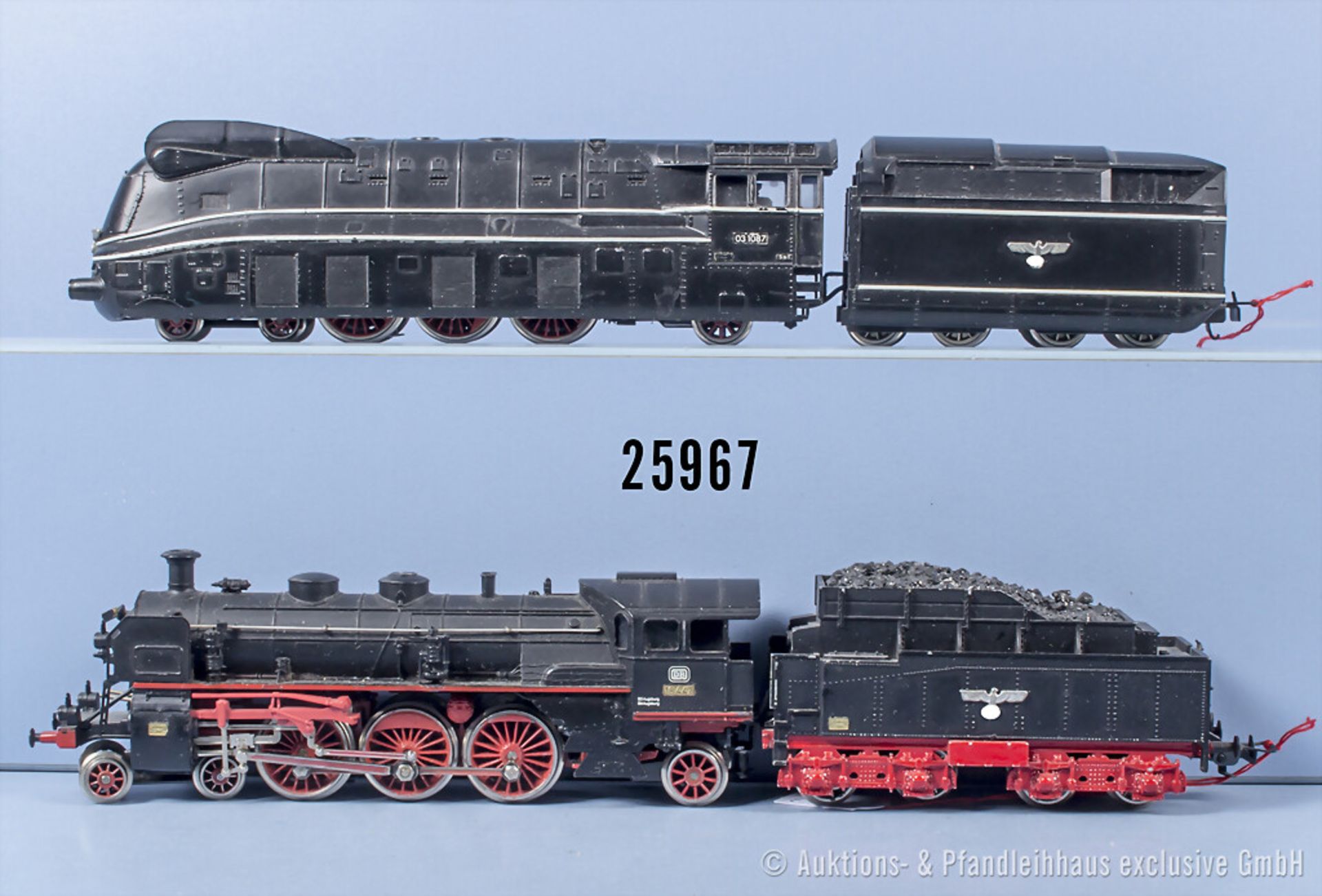 2 Märklin Hamo H0 Loks, dabei Stromlinien-Schlepptenderlok der DRG, BN 03 1087 und ...