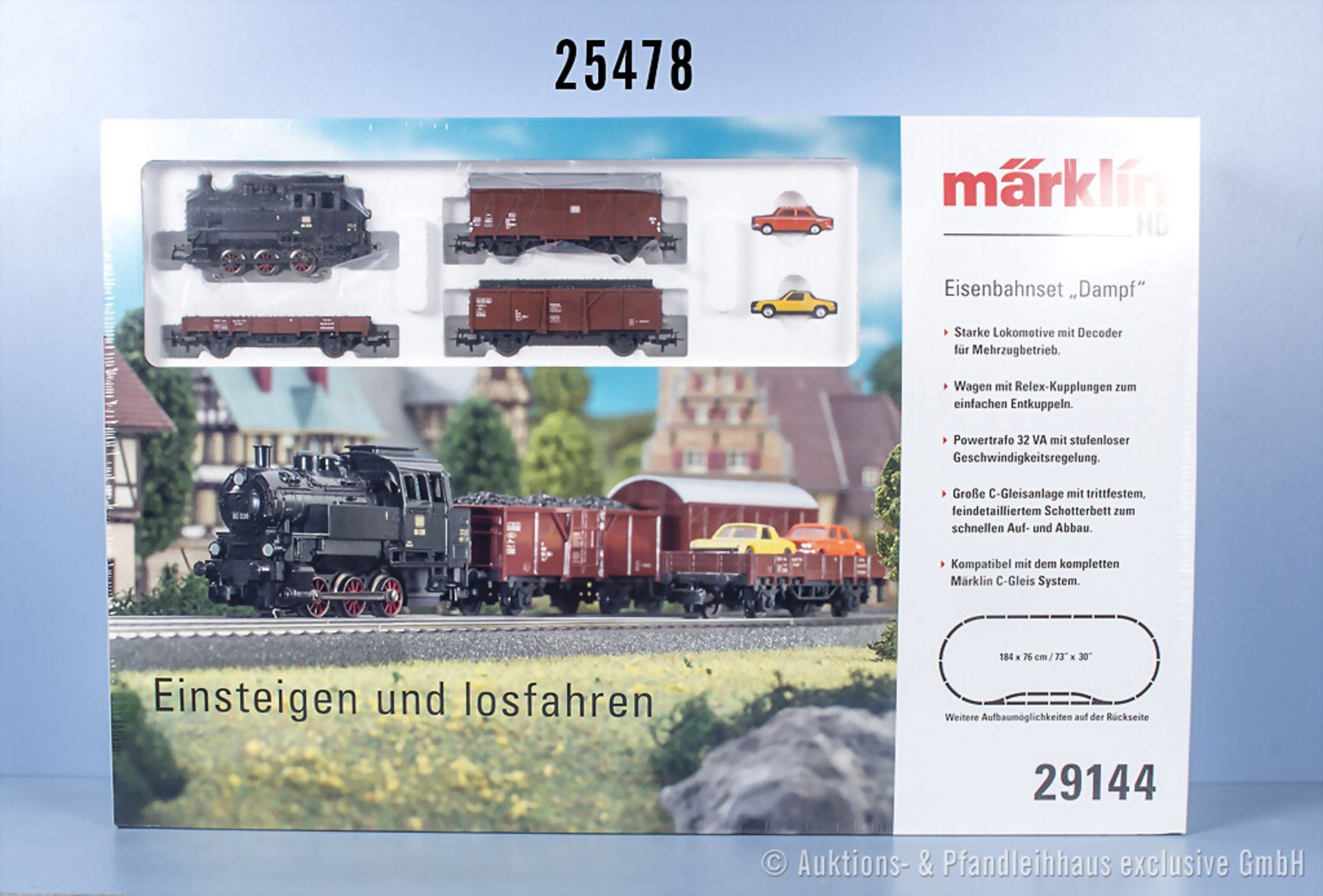 Märklin Delta digital H0 29144 Startset Güterzug mit Tenderlok der DB, BN 80 039, 3 ...