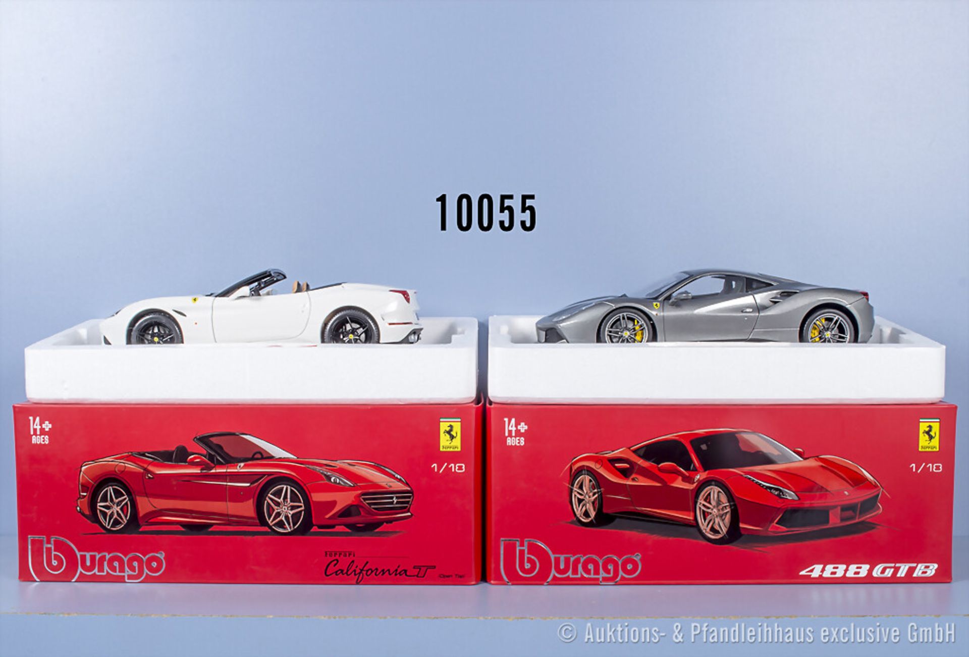 2 Bburago Modellfahrzeuge, Ferrari Signature Series, Ferrari 488 GTB, 11628 und Ferrari ...
