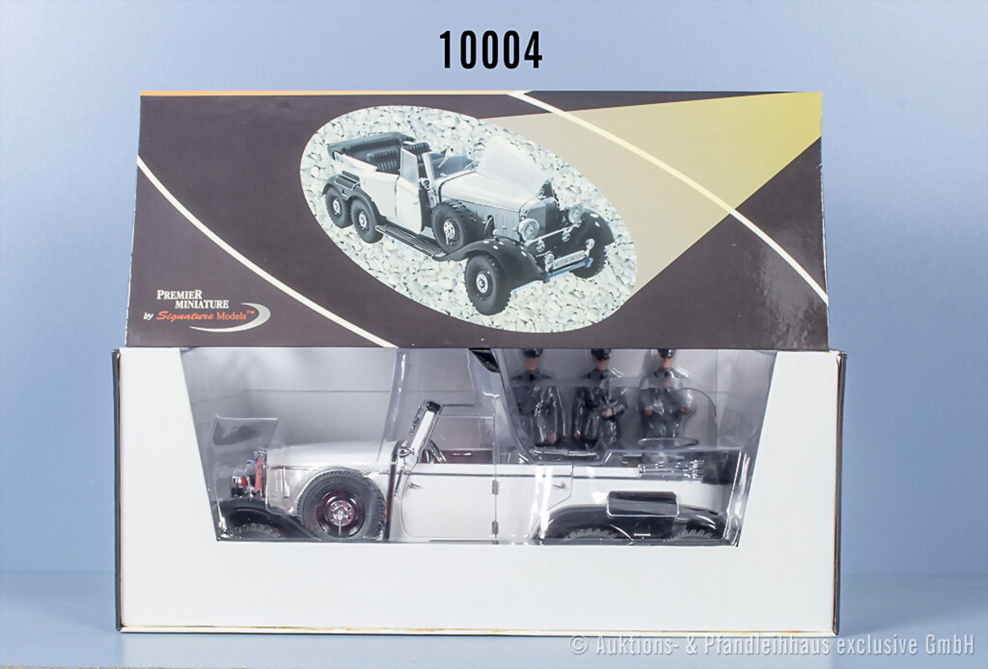 Signature Models 1938 Mercedes Benz G4 mit 3 Figuren, Metall, Figuren Kunststoff, 1:18, ...