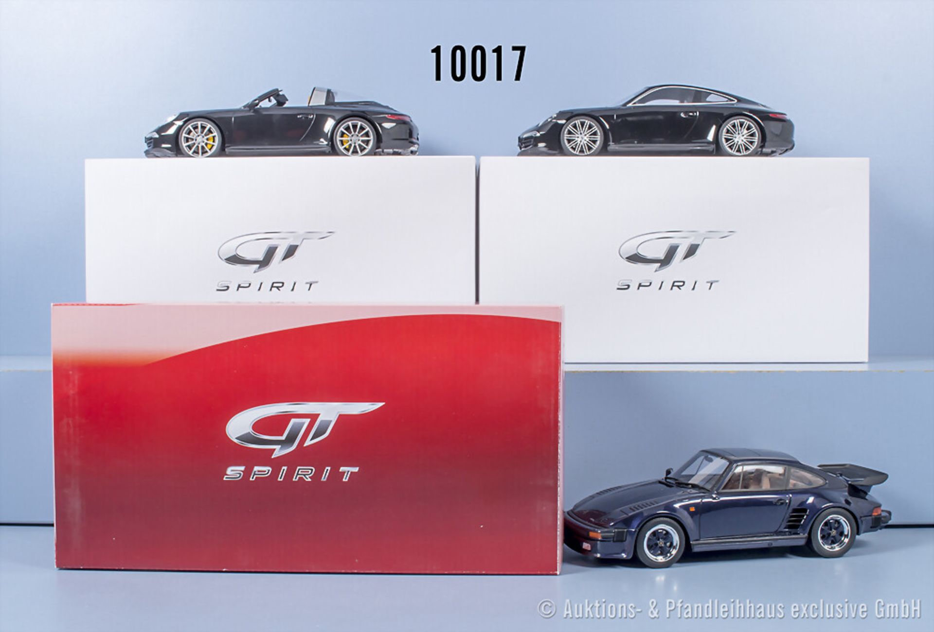 3 GTS Models GT Spirit Porsche, 911 Black Edition und 911 Targa 4S, 102/504, Metall, ...
