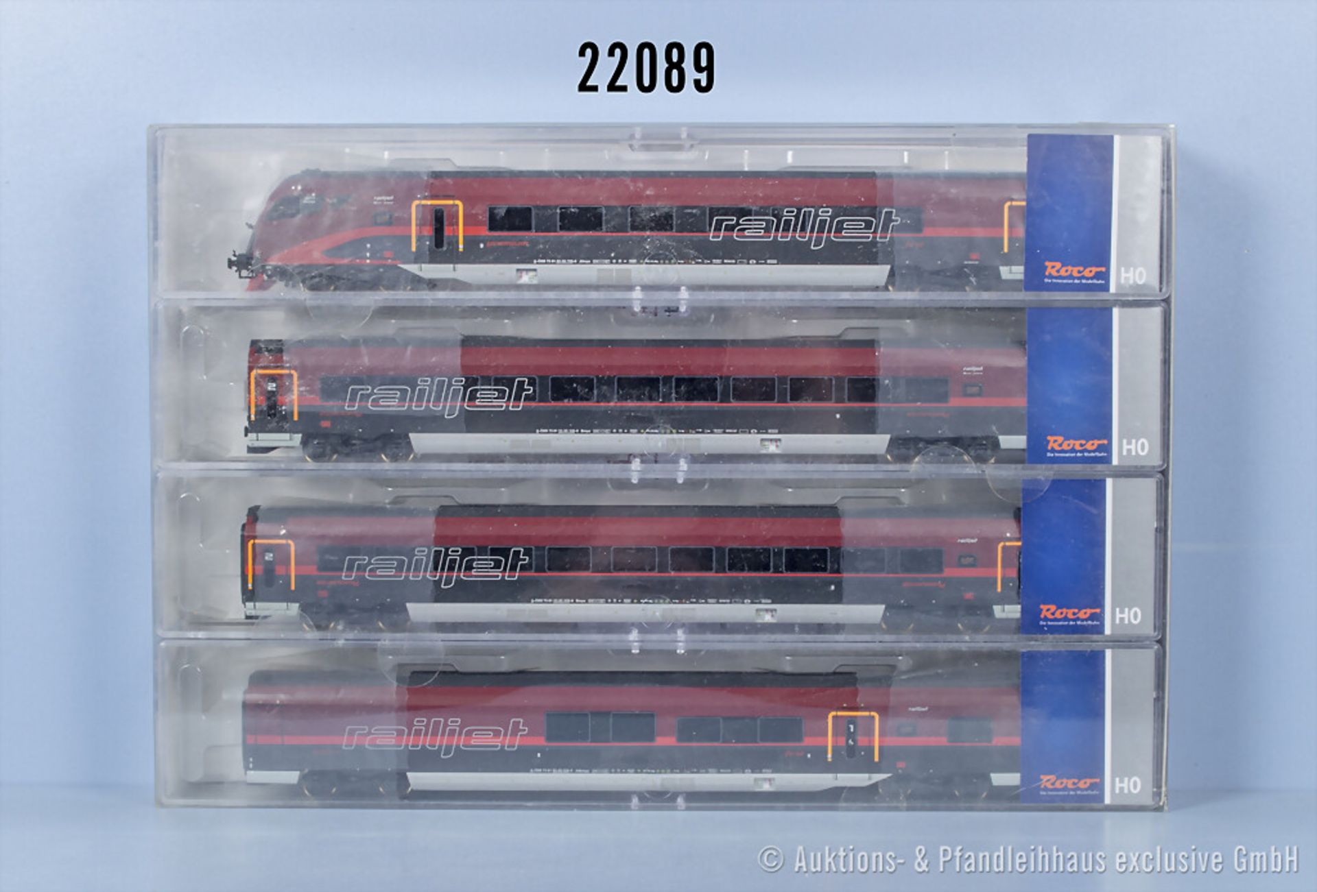 Roco H0 64022 4-teiliges Wagenset Railjet, Z 0-1, in OVP, ...