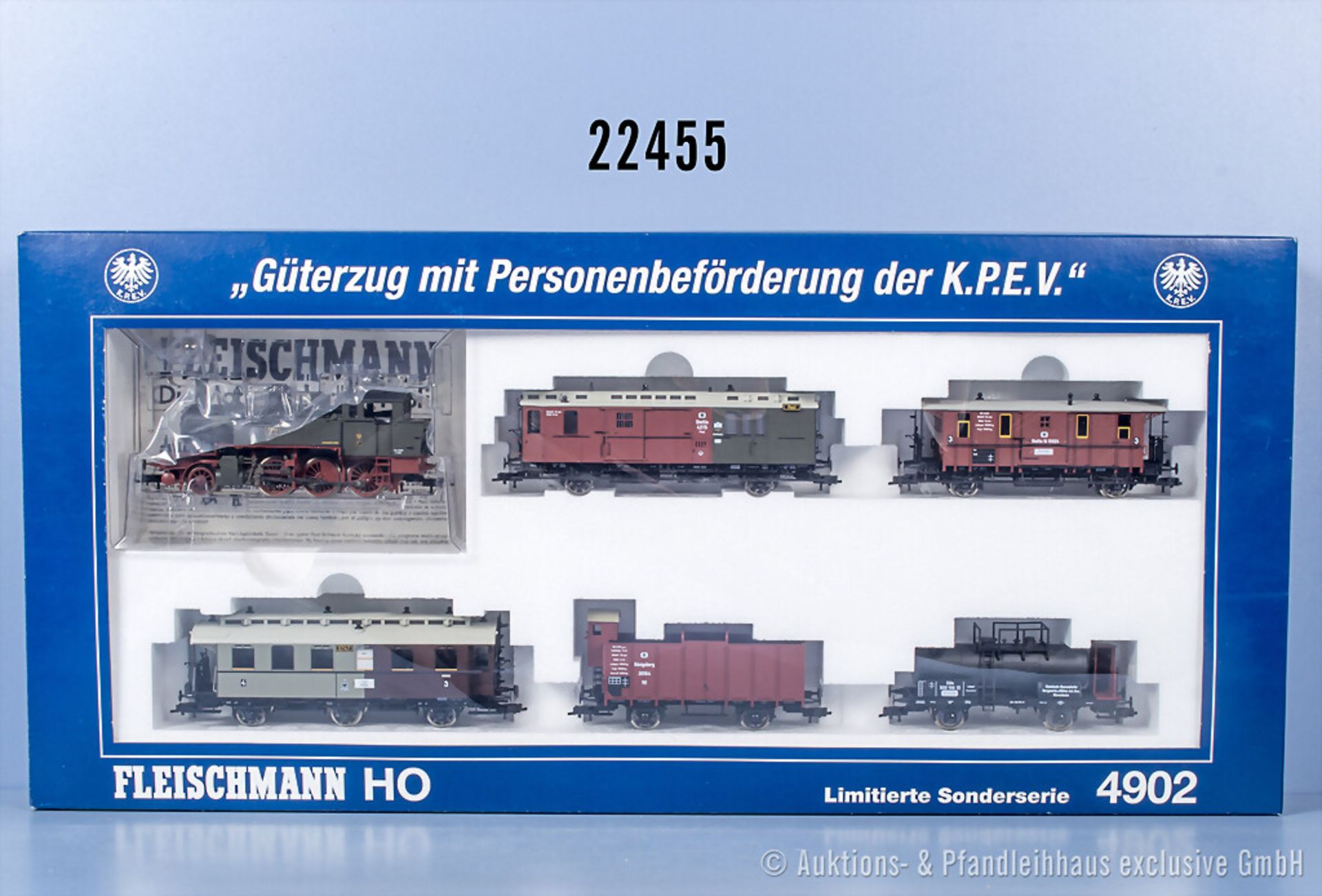 Fleischmann H0 4902 GmP-Set der KPEV, dabei Tenderlok, BN 7316 und 5 Wagen, mit ...