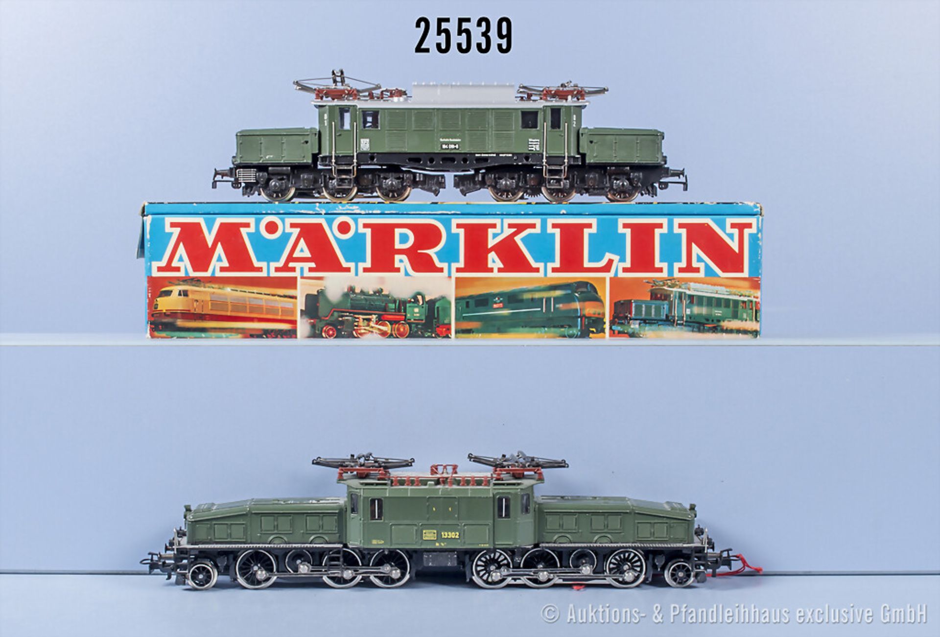 2 Märklin Hamo H0 Loks, dabei 8322 E-Lok der DB, BN 194 091-5 und 8356 E-Lok Krokodil ...