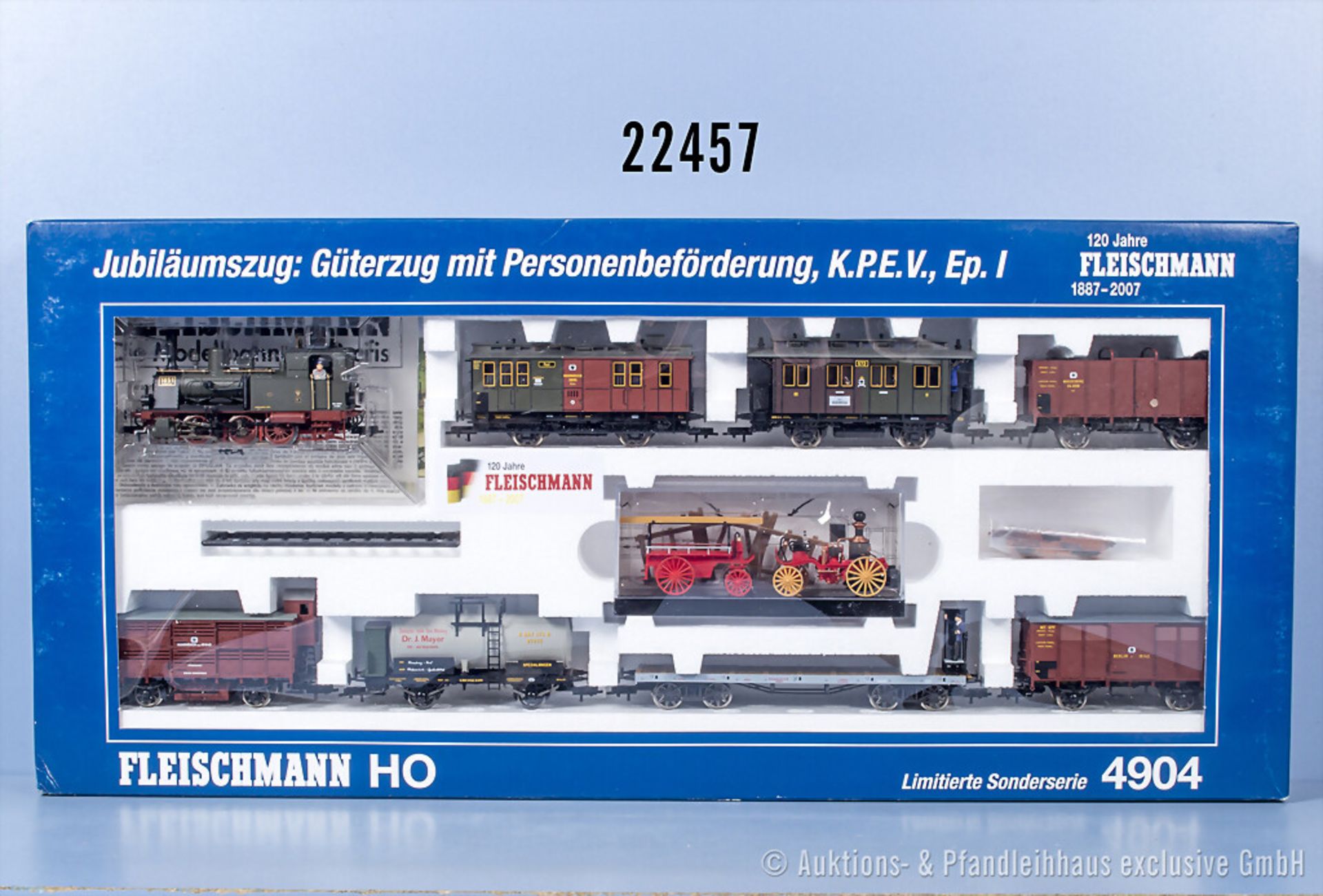 Fleischmann H0 4904 GmP-Set der KPEV mit Tenderlok, BN 1851 und 7 Wagen, mit ...