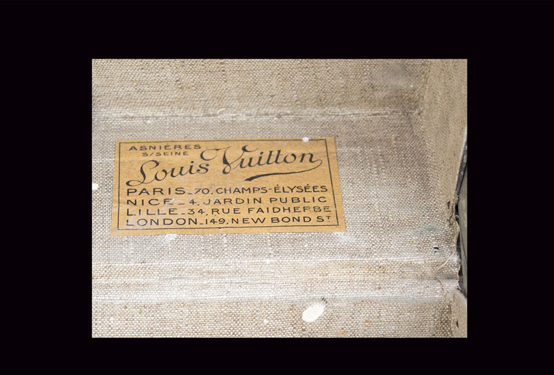 Louis Vuitton seltener Übersee-Koffer, lederbespanntes Holz mit hölzernen und ... - Bild 3 aus 5